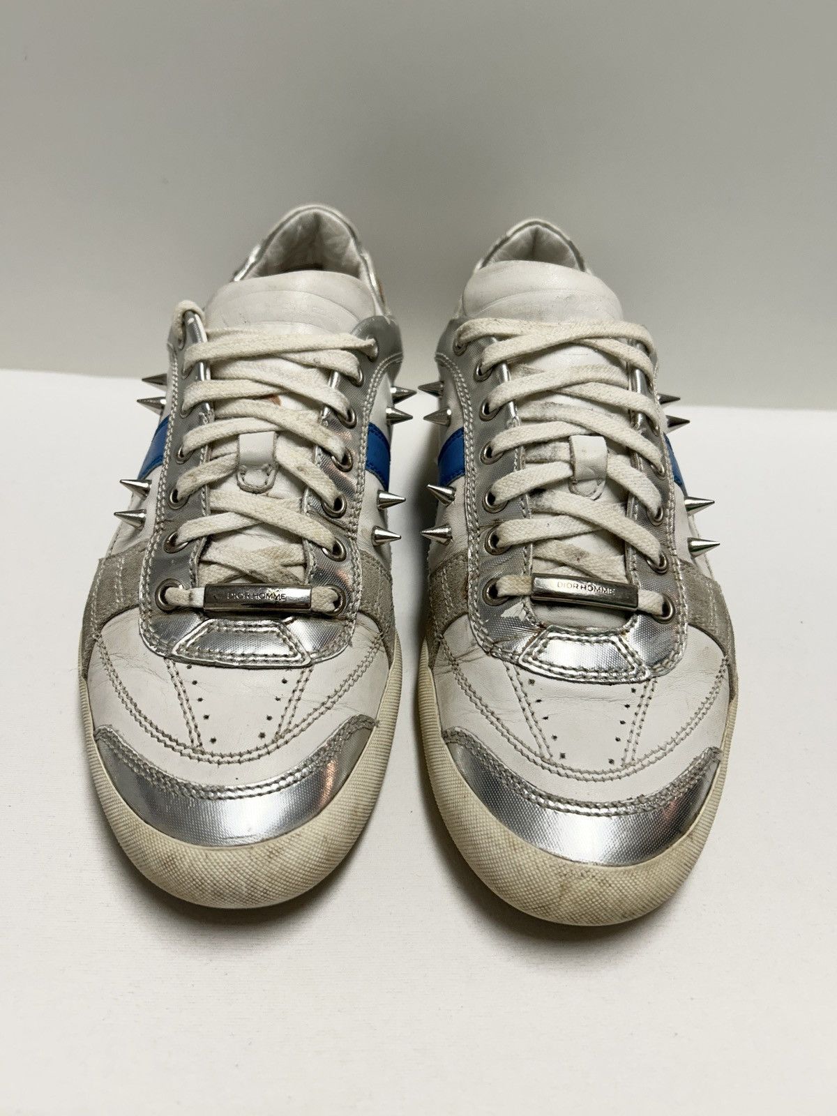 Dior SS2008 B22 Low Top Sneaker Silver/White/Blue Size US 8.5 / EU 41-42 - 3 Thumbnail