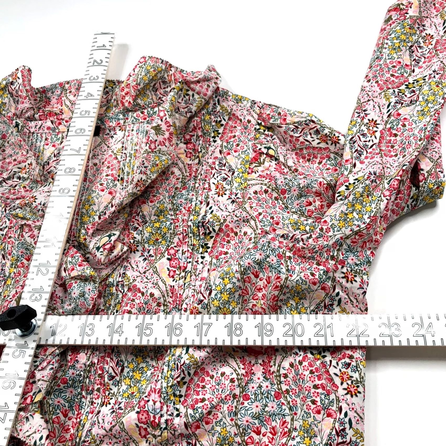 Talbots Talbots Plus 1X Button Long Sleeve Shirt Floral White Size XL / US 12-14 / IT 48-50 - 6 Thumbnail