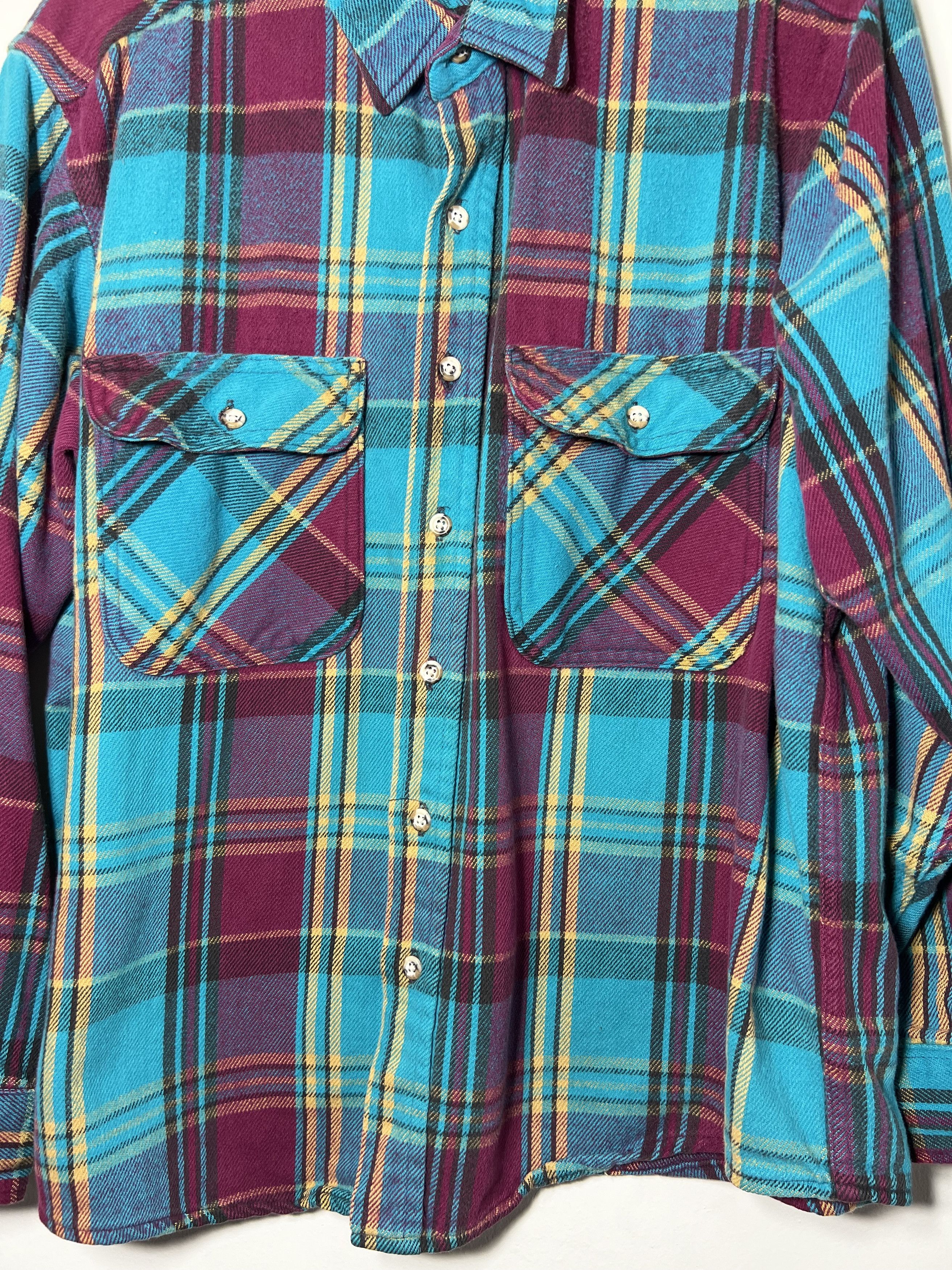 FiveBrother Vintage FiveBrother Long Sleeve Plaid Cotton Flannel Shirt Size US XL / EU 56 / 4 - 2 Thumbnail