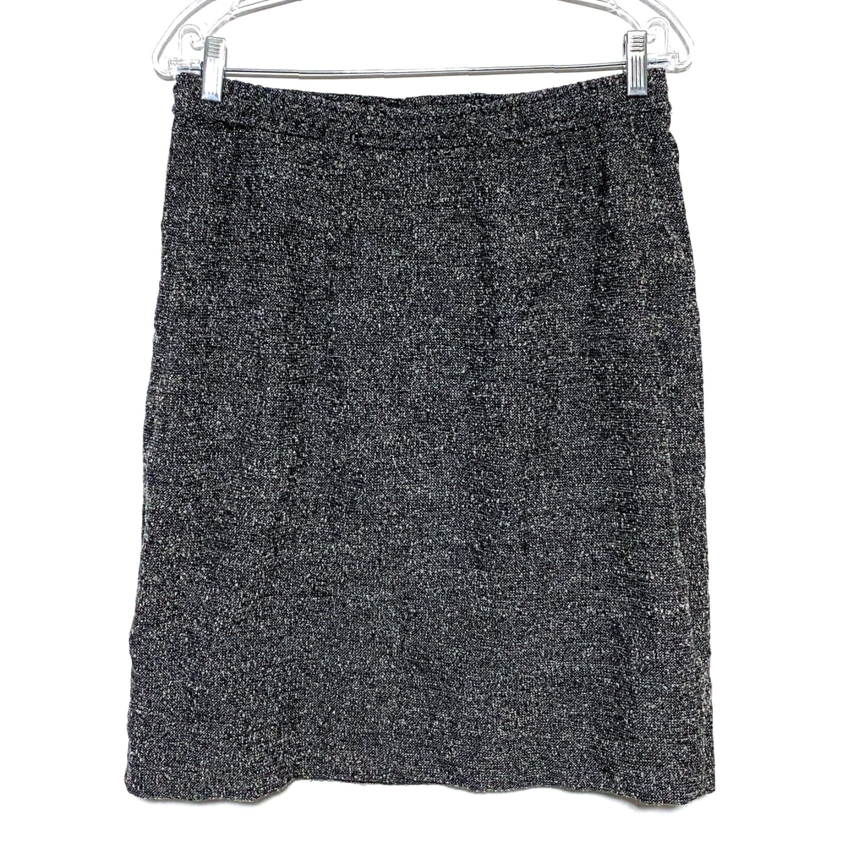 Vintage Mimi Maternity Wool Blend A-Line Skirt M Black Workwear Career Business Knee Length Stretch Lined Tweed Polyester Spandex Wool Polyester Spandex Mens? Size 32" / US 10 / IT 46 - 3 Thumbnail