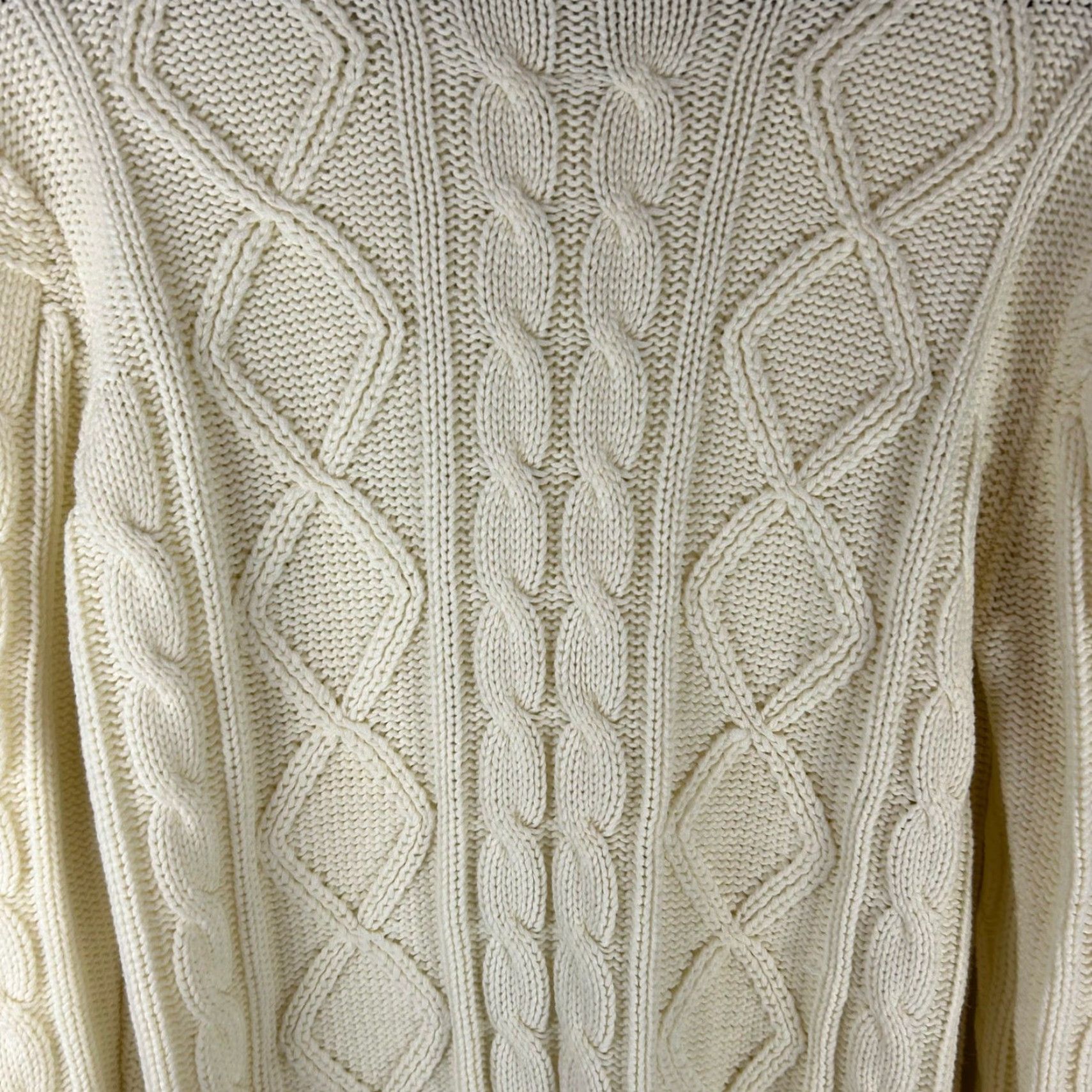 Vintage VINTAGE Kmart Sweater Cable Knit Pullover Mens L Cream Acrylic Diamond Pattern 80s Size L / US 10 / IT 46 - 2 Thumbnail