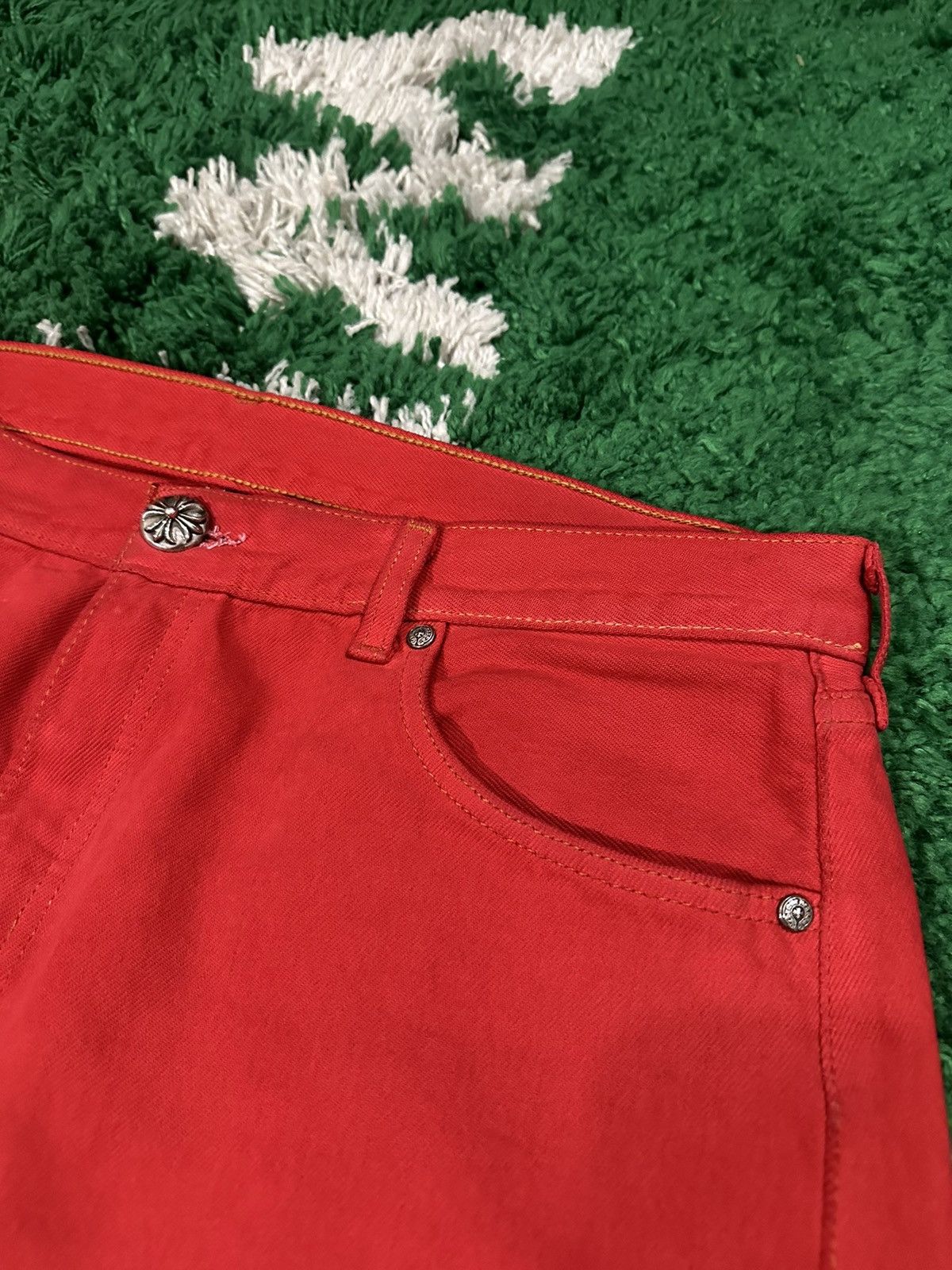 Chrome Hearts Chrome Hearts Paris Exclusive Jeans Red Size US 33 - 4 Thumbnail
