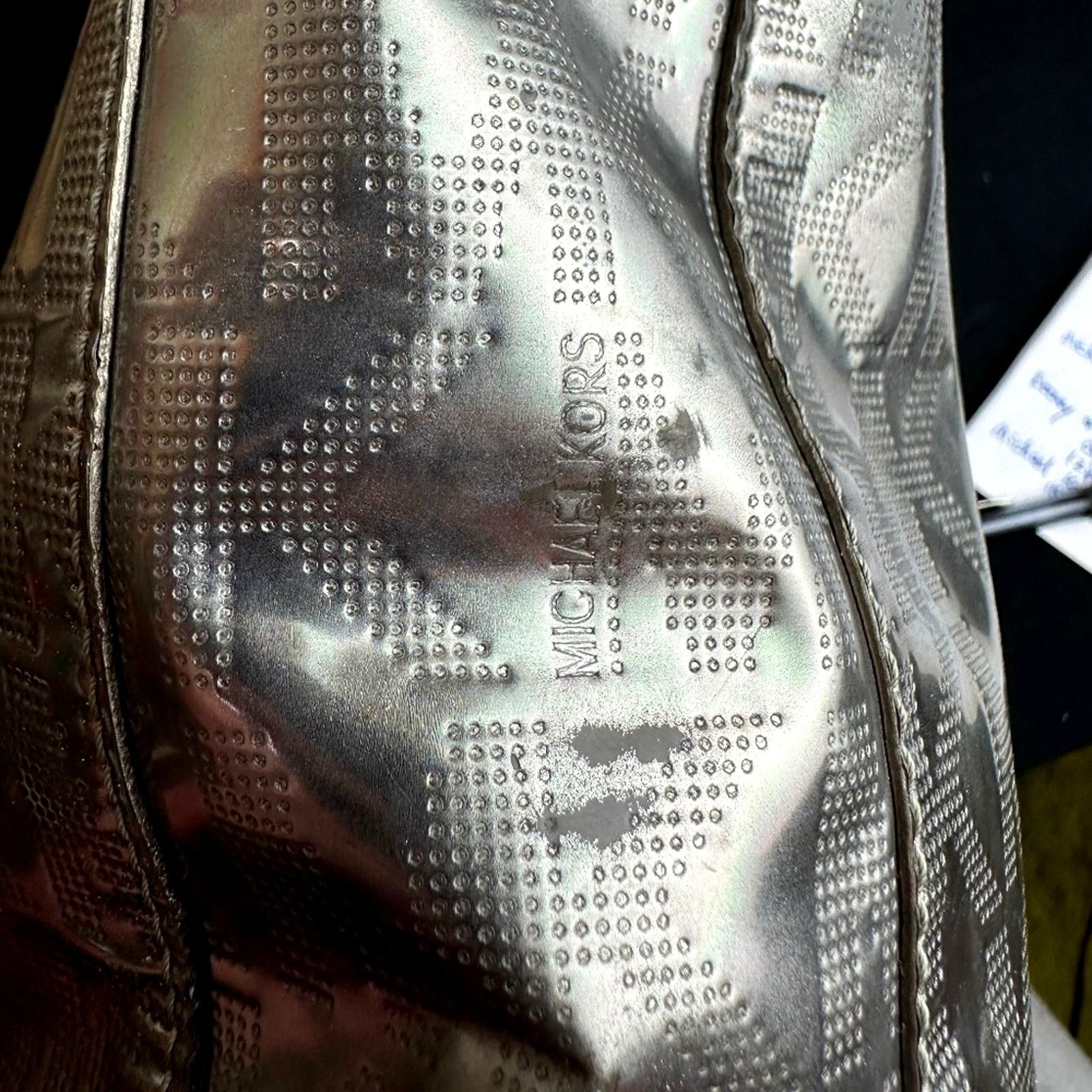 Michael Kors Michael Kors Metallic Mirror PVC Leather North South Tote Size ONE SIZE - 16 Thumbnail