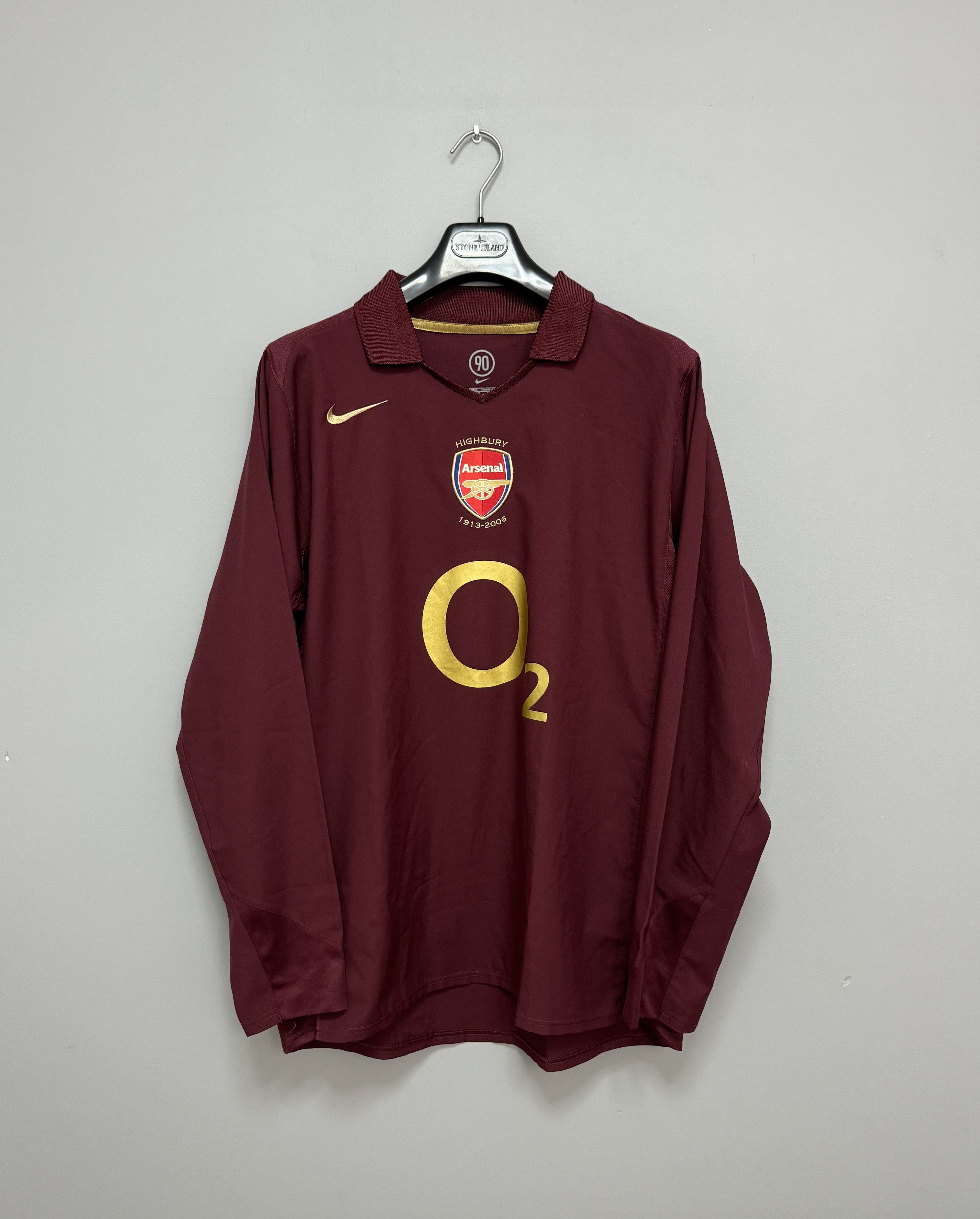 Nike Arsenal 2005 2006 Highbury O2 Long Football Shirt Size L Size US L / EU 52-54 / 3 - 1 Thumbnail