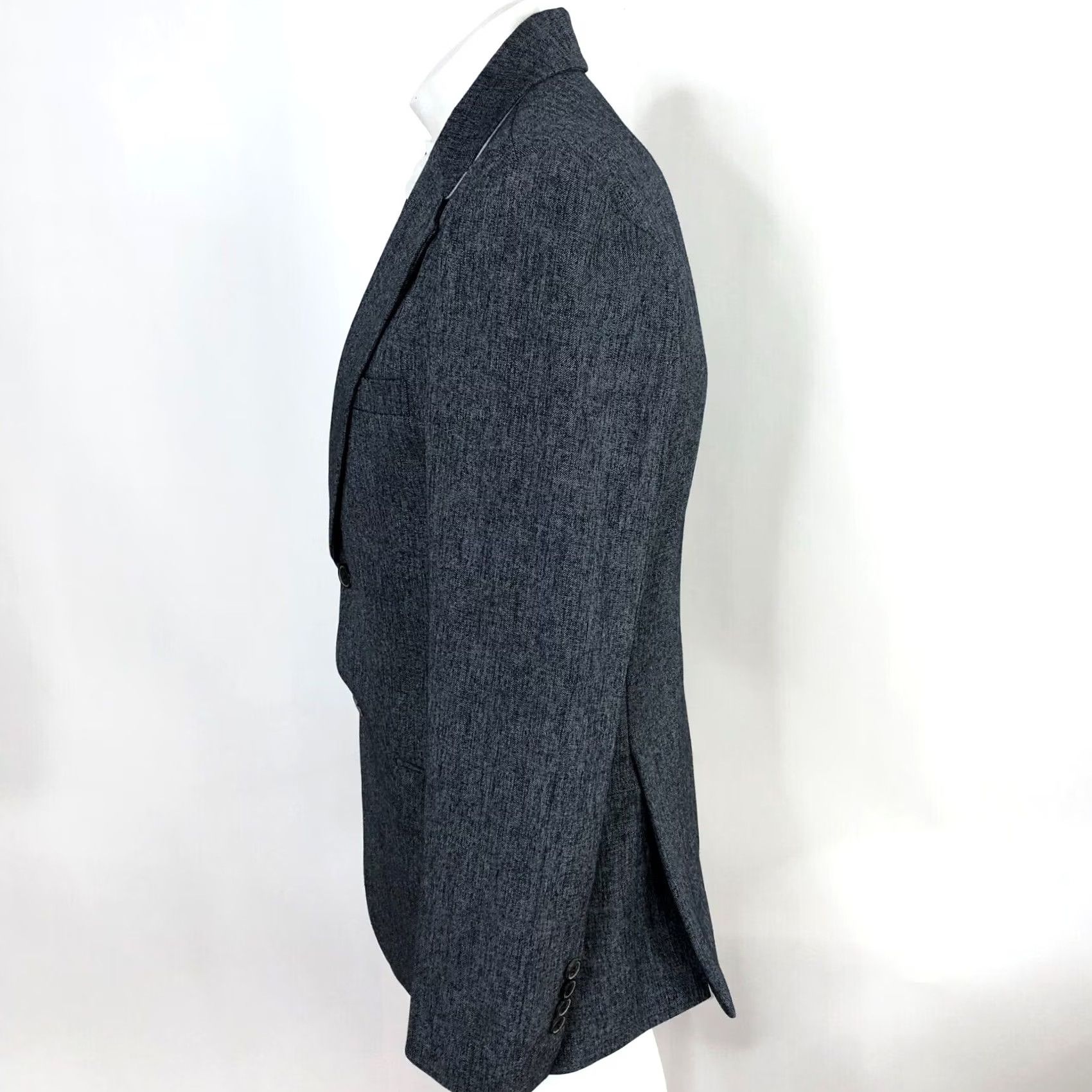 Vintage VINTAGE? Saint New York Gray Cotton Blend Two-Button Blazer Sport Coat Jacket Men 50 Regular Notch Lapel, Double-Vented, Dry Clean Only Size 50R - 3 Thumbnail