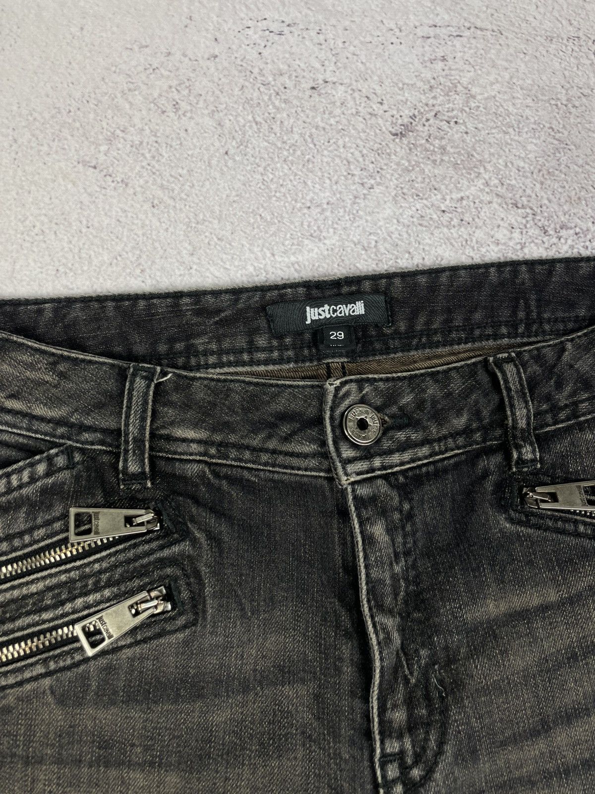 Jean × Just Cavalli × Roberto Cavalli Just Cavalli Jeans Y2K Denim Pants Biker style Size 28 Size 28" / US 6 / IT 42 - 5 Thumbnail
