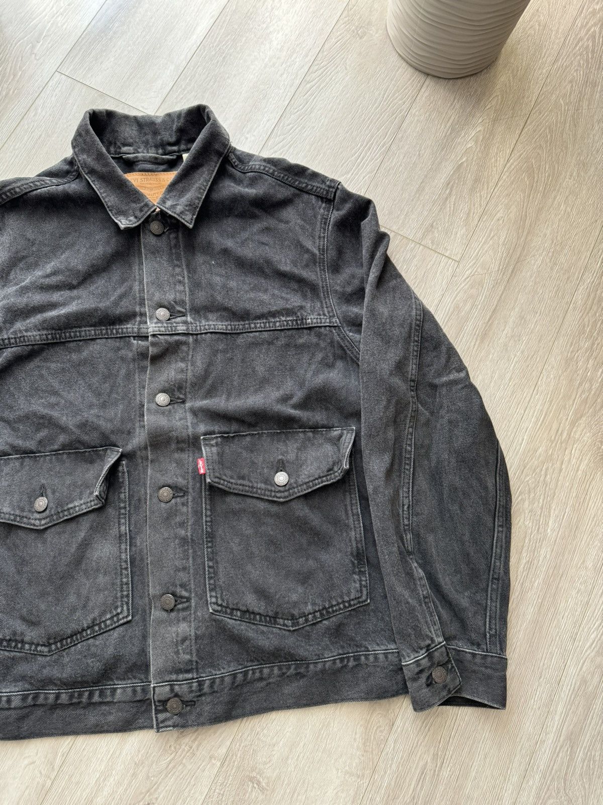 Levi's Levis Type 1 black denim trucker jacket Size US L / EU 52-54 / 3 - 3 Thumbnail