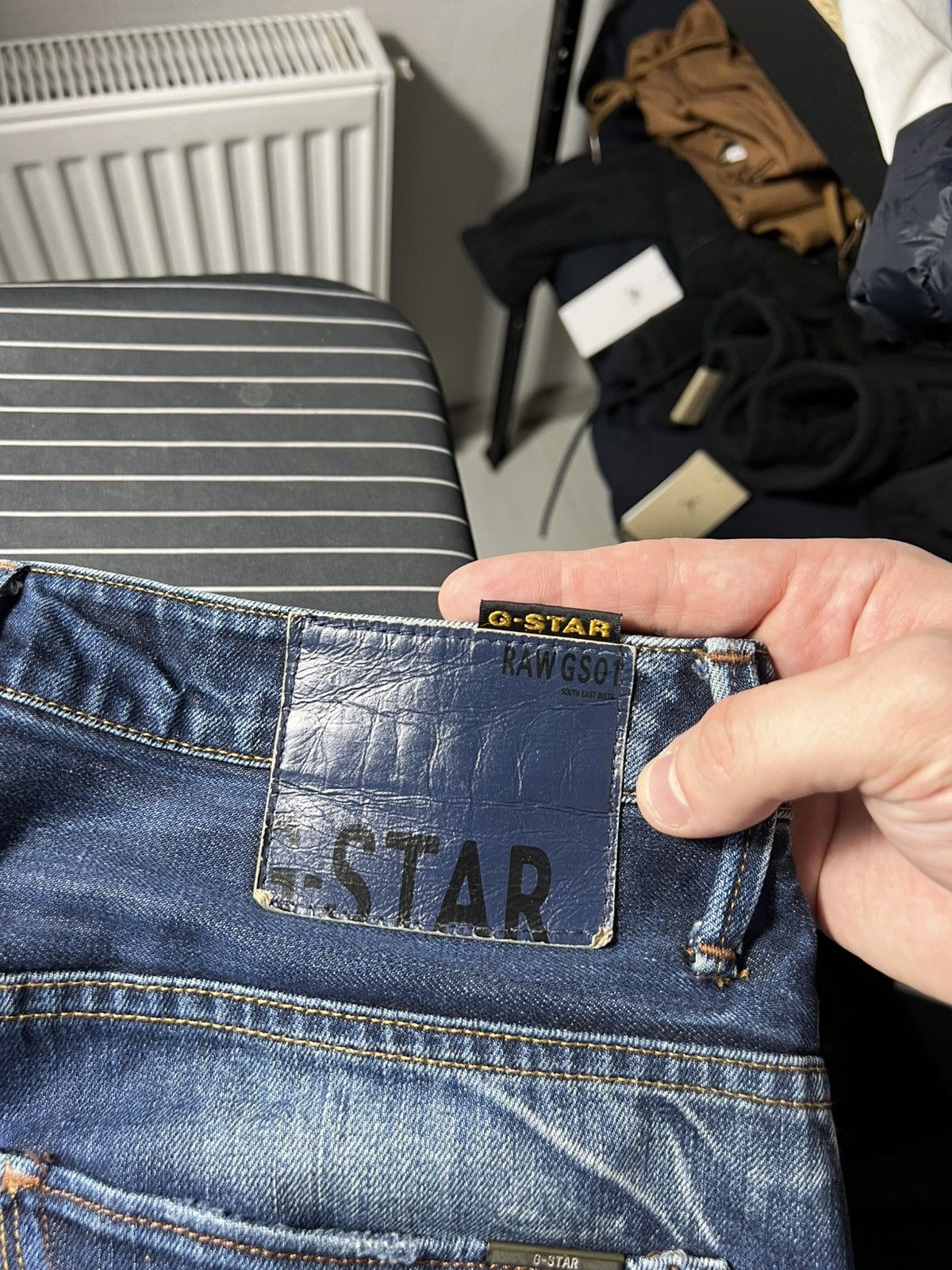 G-Star G-Star Raw ARC 3D Slim Fit Jeans Distressed Blue Denim Size US 32 / EU 48 - 12 Thumbnail