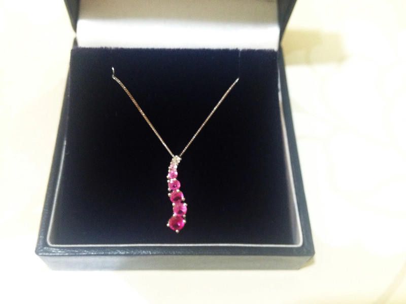 Designer 9CT White Gold Pink Diamond Necklace // Size ONE SIZE - 4 Thumbnail