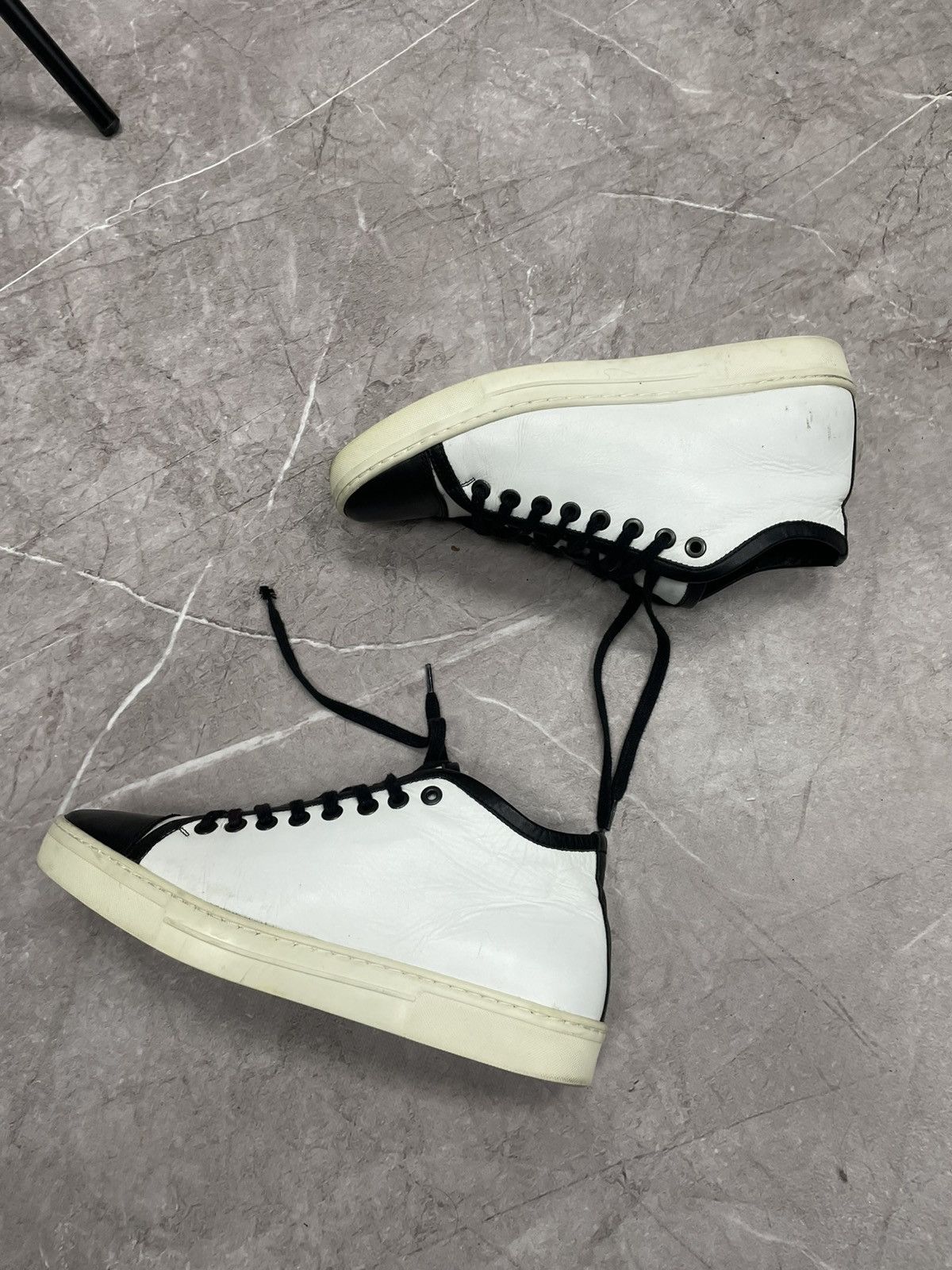 Designer × Japanese Brand × Neil Barrett LEATHER 2000s HIGH LEATHER SNEAKERS Neill Barrett Size US 8 / EU 41 - 2 Thumbnail