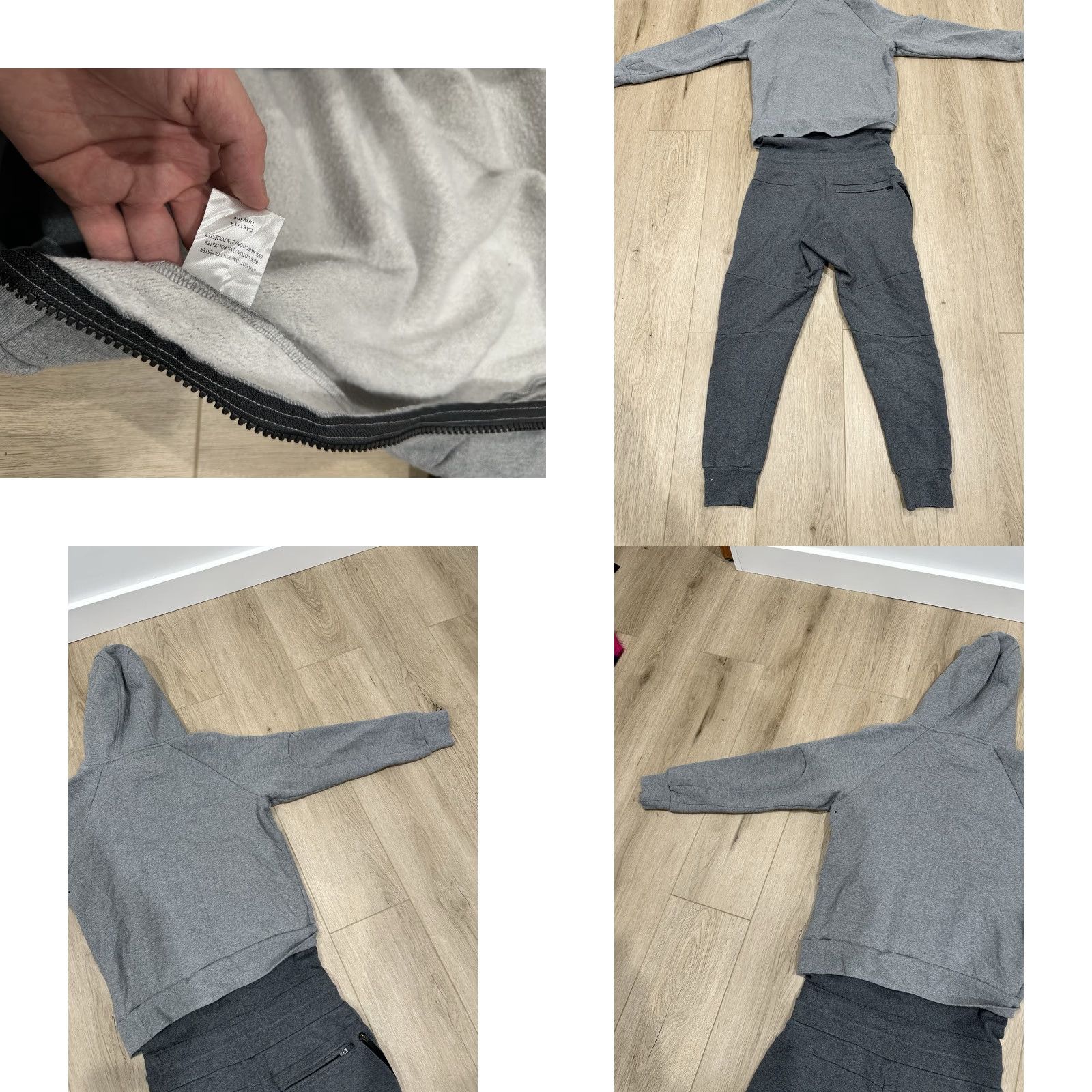 Vintage Tuxy Mens One Piece Jumpsuit Gray Dark Hoodie Sweatsuit Zip Drawstring Small Size US S / EU 44-46 / 1 - 8 Thumbnail