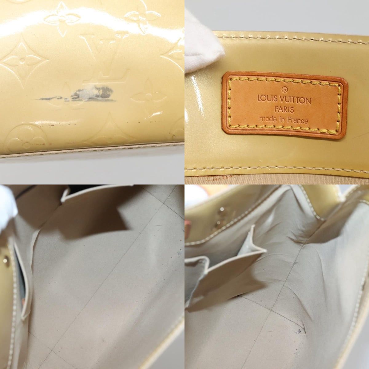 Louis Vuitton LOUIS VUITTON Monogram Vernis Reade MM Hand Bag Beige M91141 Size ONE SIZE - 11 Thumbnail