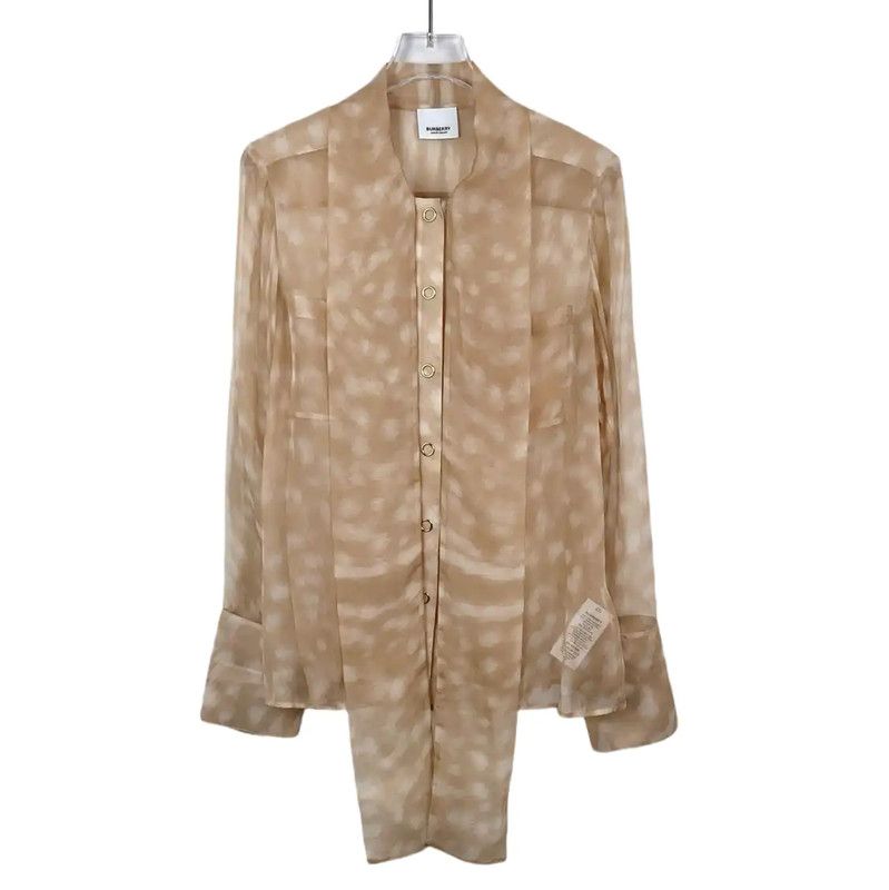 Burberry Burberry Silk Shirt in Light Brown Size XS / US 0-2 / IT 36-38 - 1 Thumbnail