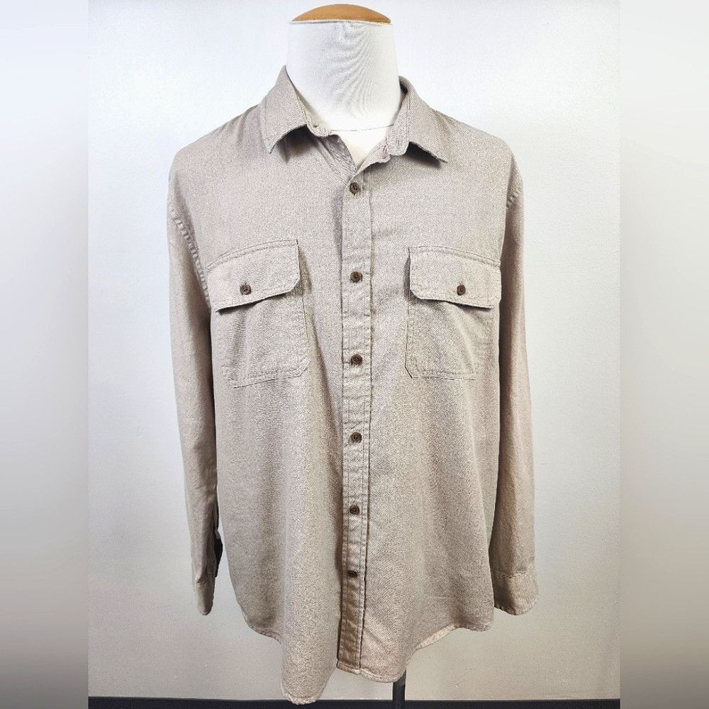 Other Mutual Weave Beige Button-Up Shirt Long Sleeve, sz XL Size US XL / EU 56 / 4 - 1 Thumbnail