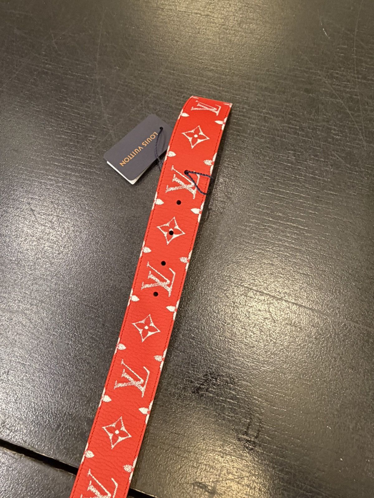 Louis Vuitton Louis Vuitton Monogram Belt - Gold/Red Size 40 - 5 Thumbnail