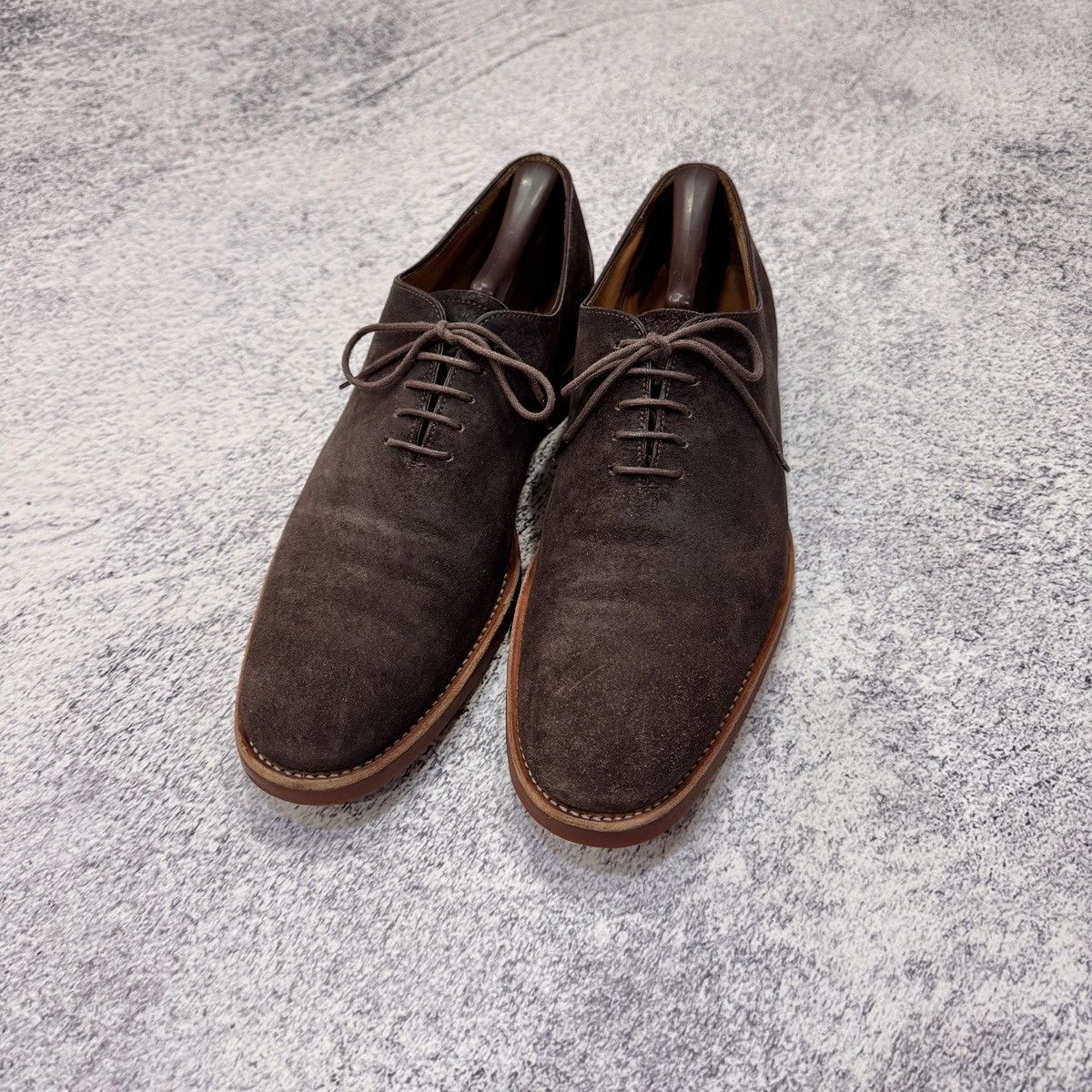 Carlos Santos Carlos Santos Mens Brown Suede Oxfords US9.5 UK8.5 Size US 9.5 / EU 42-43 - 2 Thumbnail