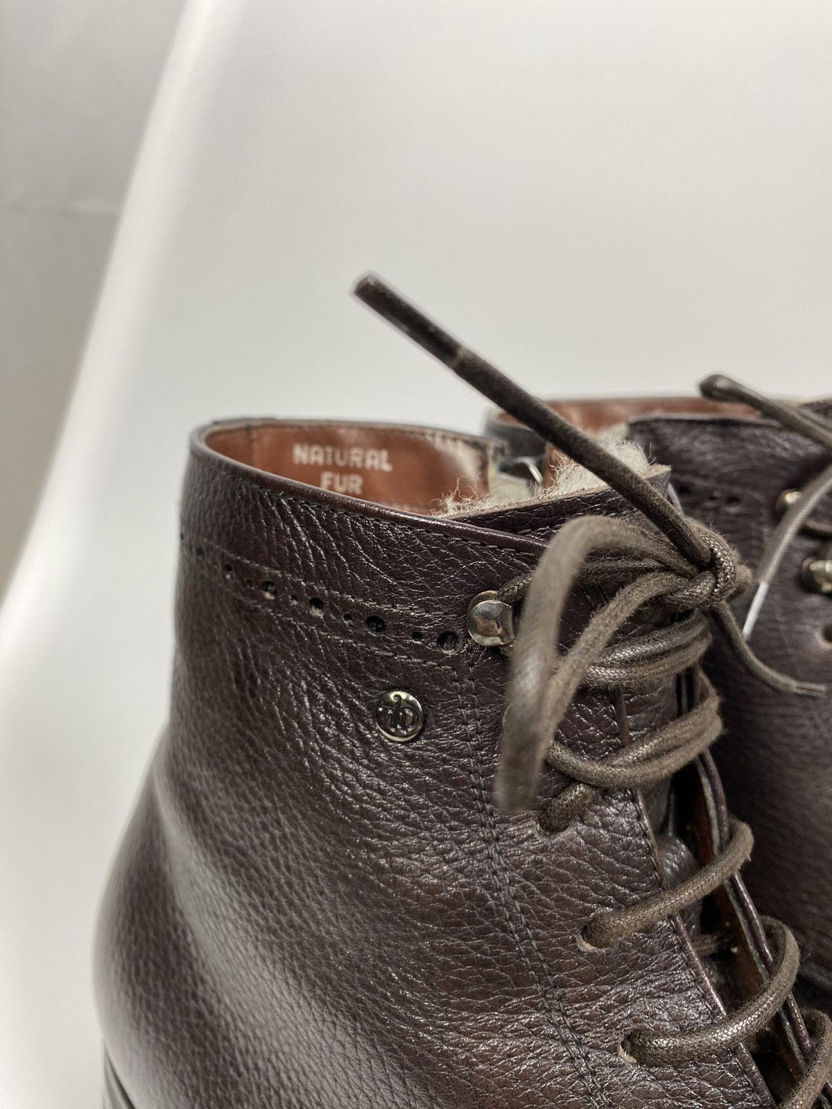Mario Bruni Mario Bruni Brown Leather Brogues Natural Fur Trim size 41 Size US 8 / EU 41 - 3 Thumbnail
