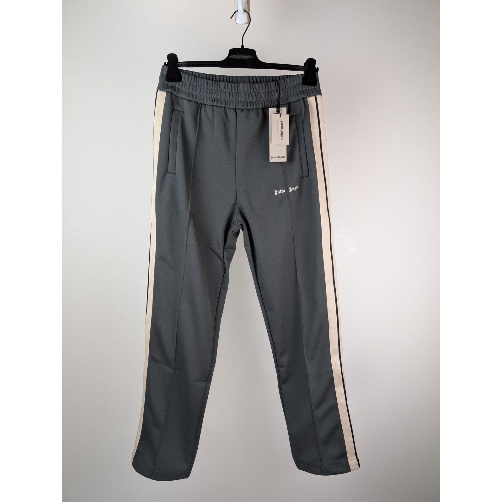 Palm Angels o1rshd1 Q:2 / New Classic Track Pants in Dark Grey / White Size US 36 / EU 52 - 2 Thumbnail