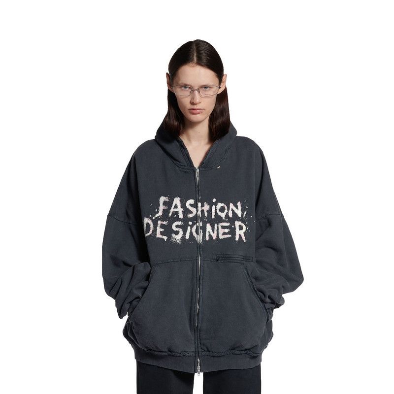 Balenciaga o1tr1nto0526 Fashion Designer Pulled Zip-up Hoodie Large Fit Size M / US 6-8 / IT 42-44 - 5 Thumbnail