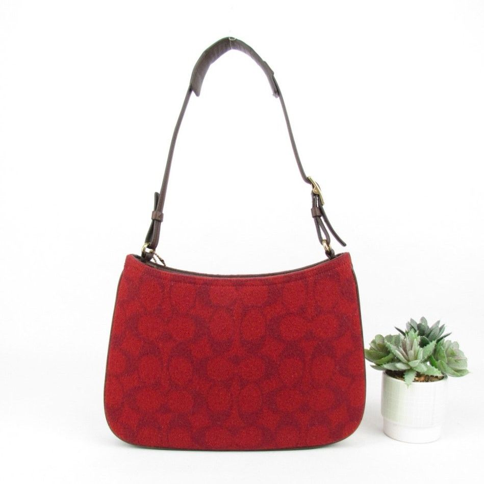 Coach Authentic Coach Red Wool Monogram Demi Bag Size ONE SIZE - 2 Thumbnail