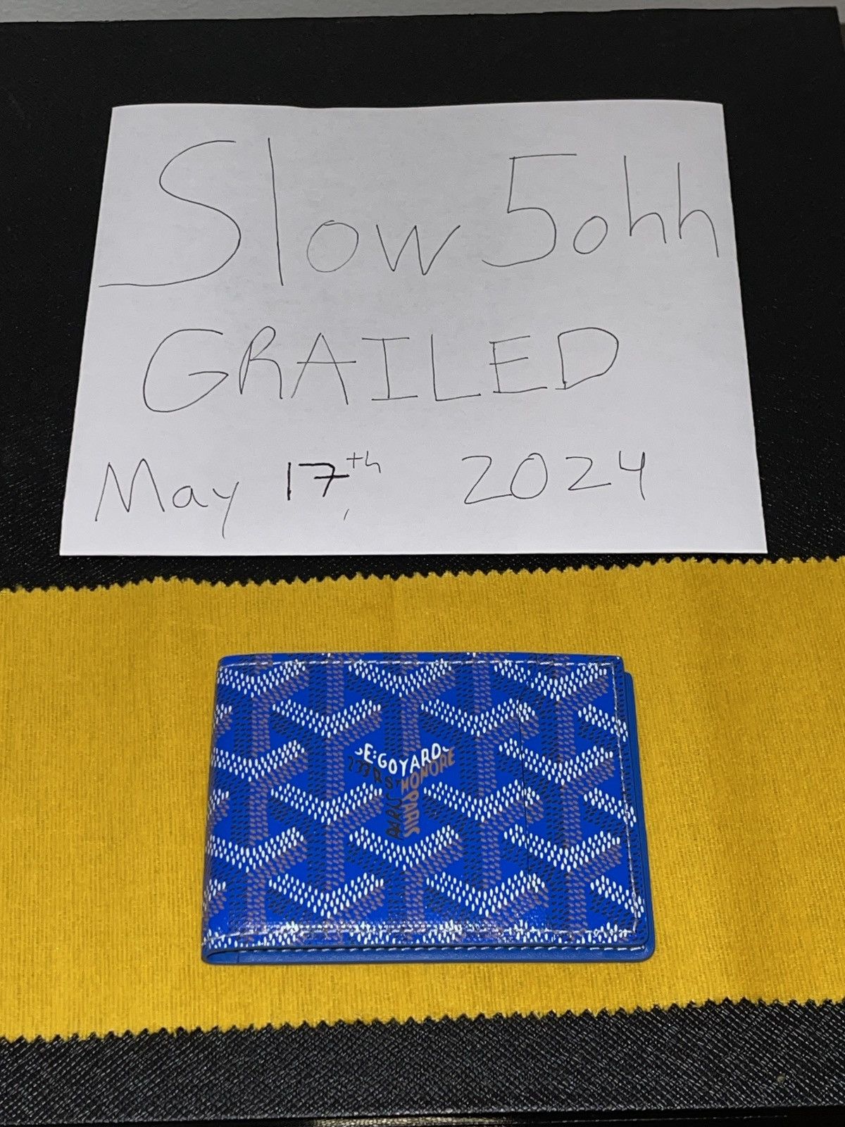 image of Goyard Victorie Insert Card Wallet - Sky Blue, Men's