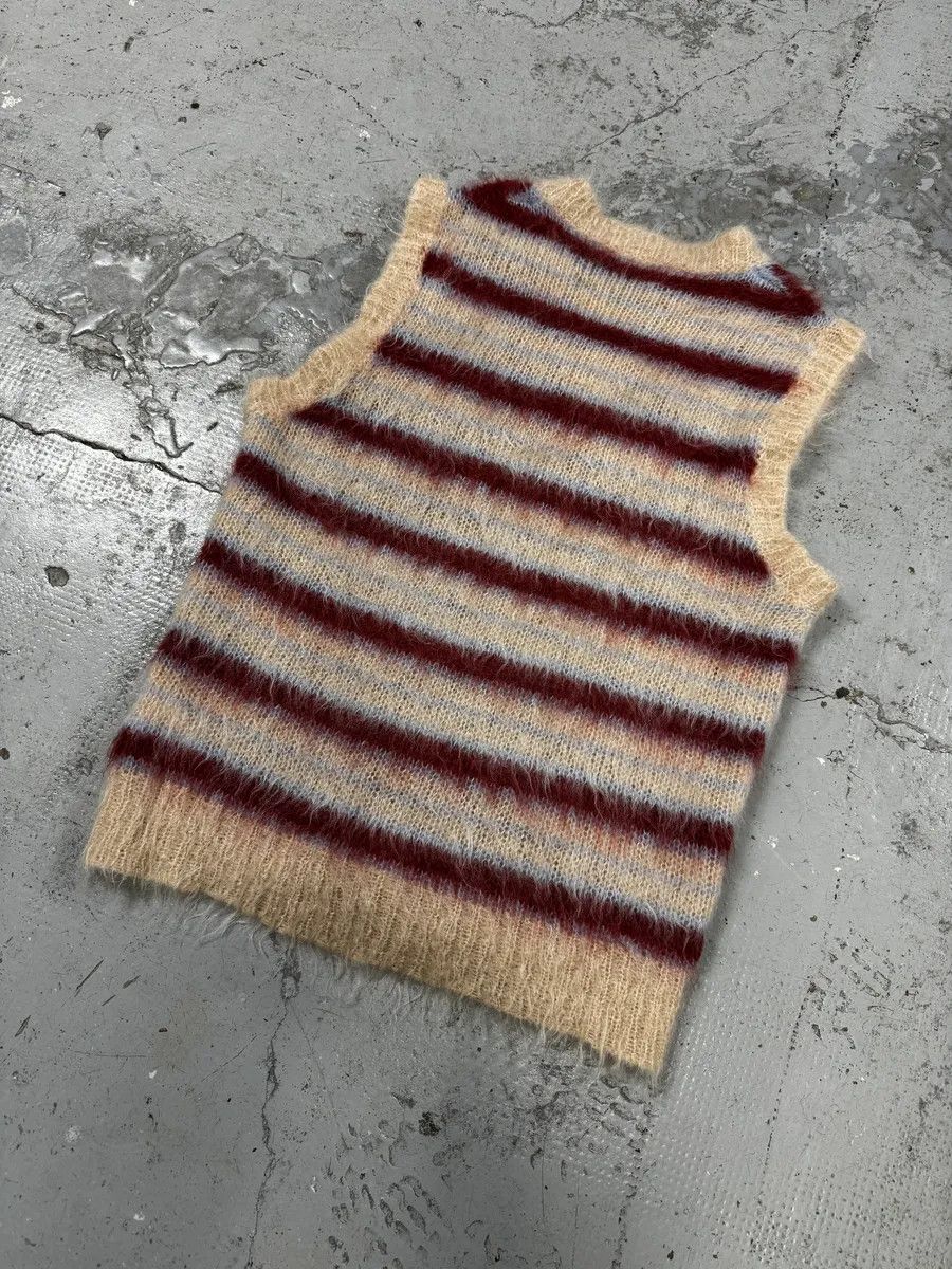 Marni AW2023 Marni Mohair Beige & Burgundy Sleeveless Sweater Size US S / EU 44-46 / 1 - 6 Thumbnail