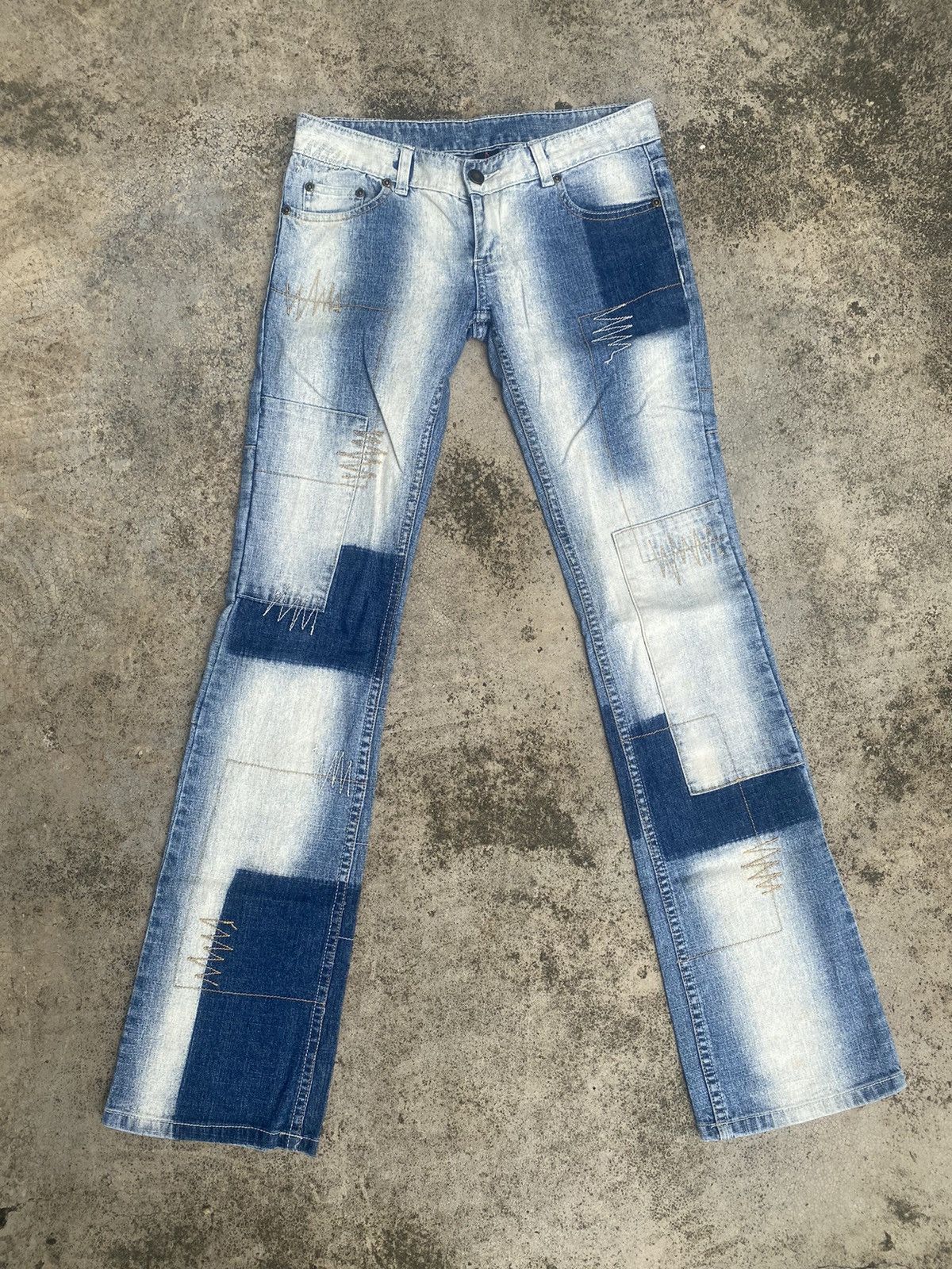 If Six Was Nine × Japanese Brand Flare Jeans Ruble Patchwork Bootcut Size US 29 - 3 Thumbnail