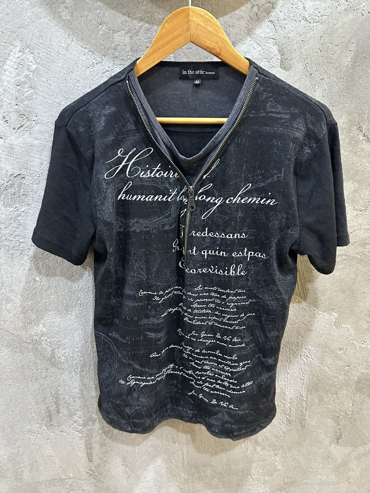 In The Attic 2000s - In The Attic Poem Zipper Tshirt Size US M / EU 48-50 / 2 - 11 Thumbnail