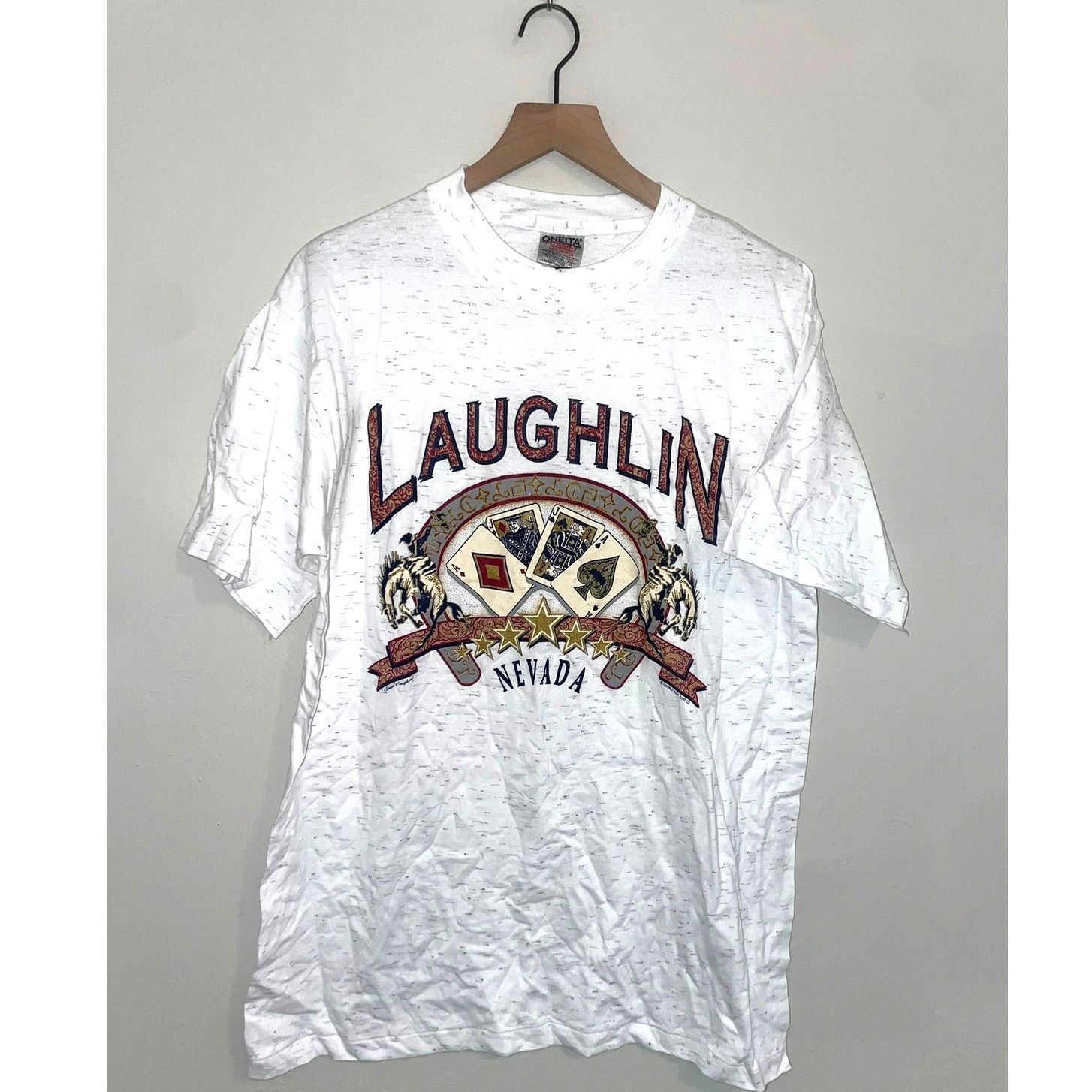 Vintage Vintage Laughlin Nevada Casino Graphic White Speckled Shirt Size US L / EU 52-54 / 3 - 1 Thumbnail