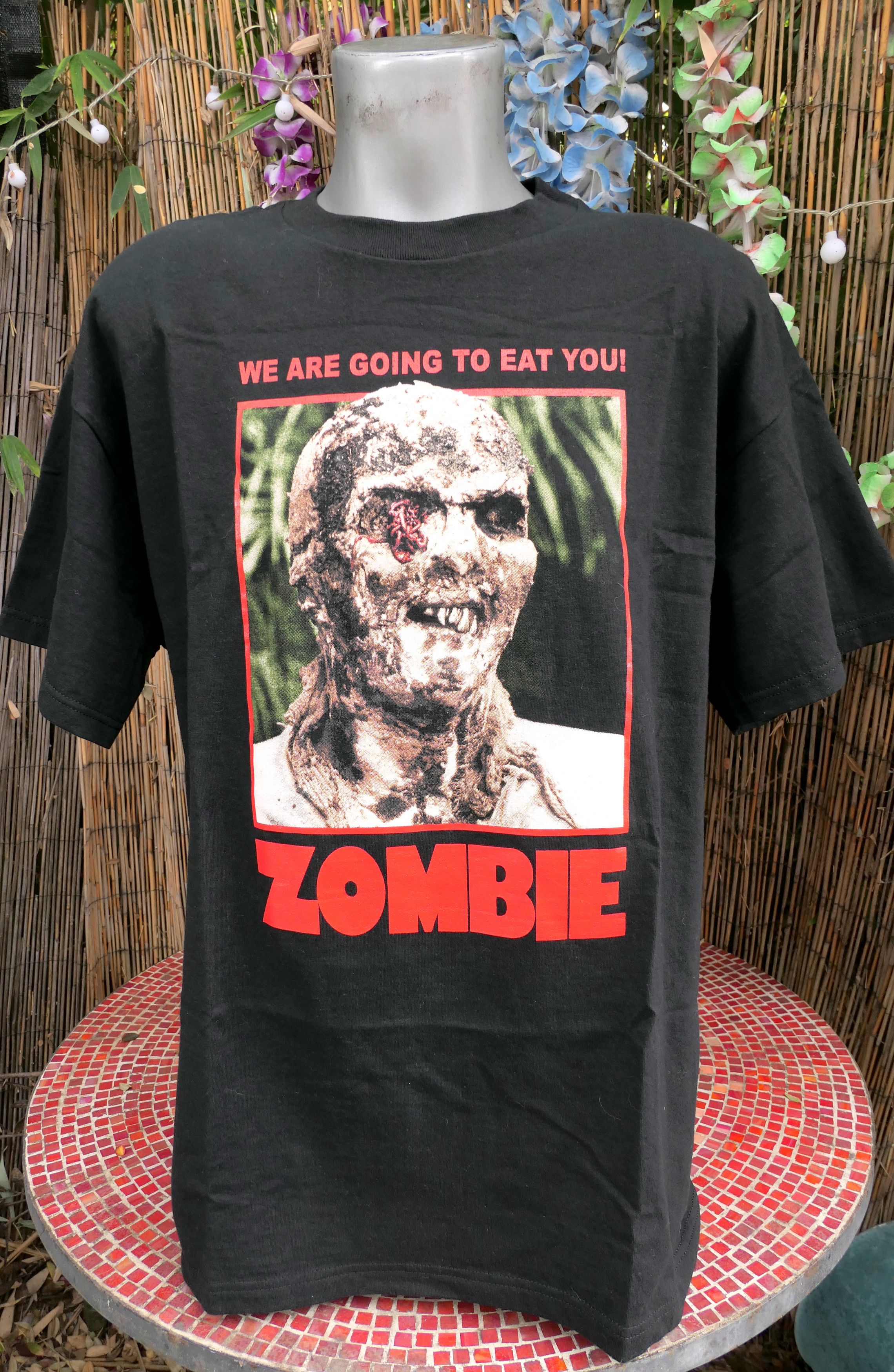 Image of 90's Vintage Zombie (1979) Lucio Fulci T Shirt XL in Black, Men's