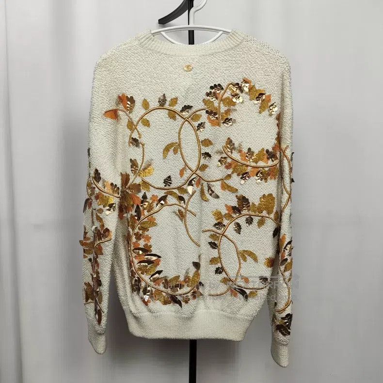 Chanel Chanel Gold thread leaf sweater Size XS / US 0-2 / IT 36-38 - 2 Thumbnail