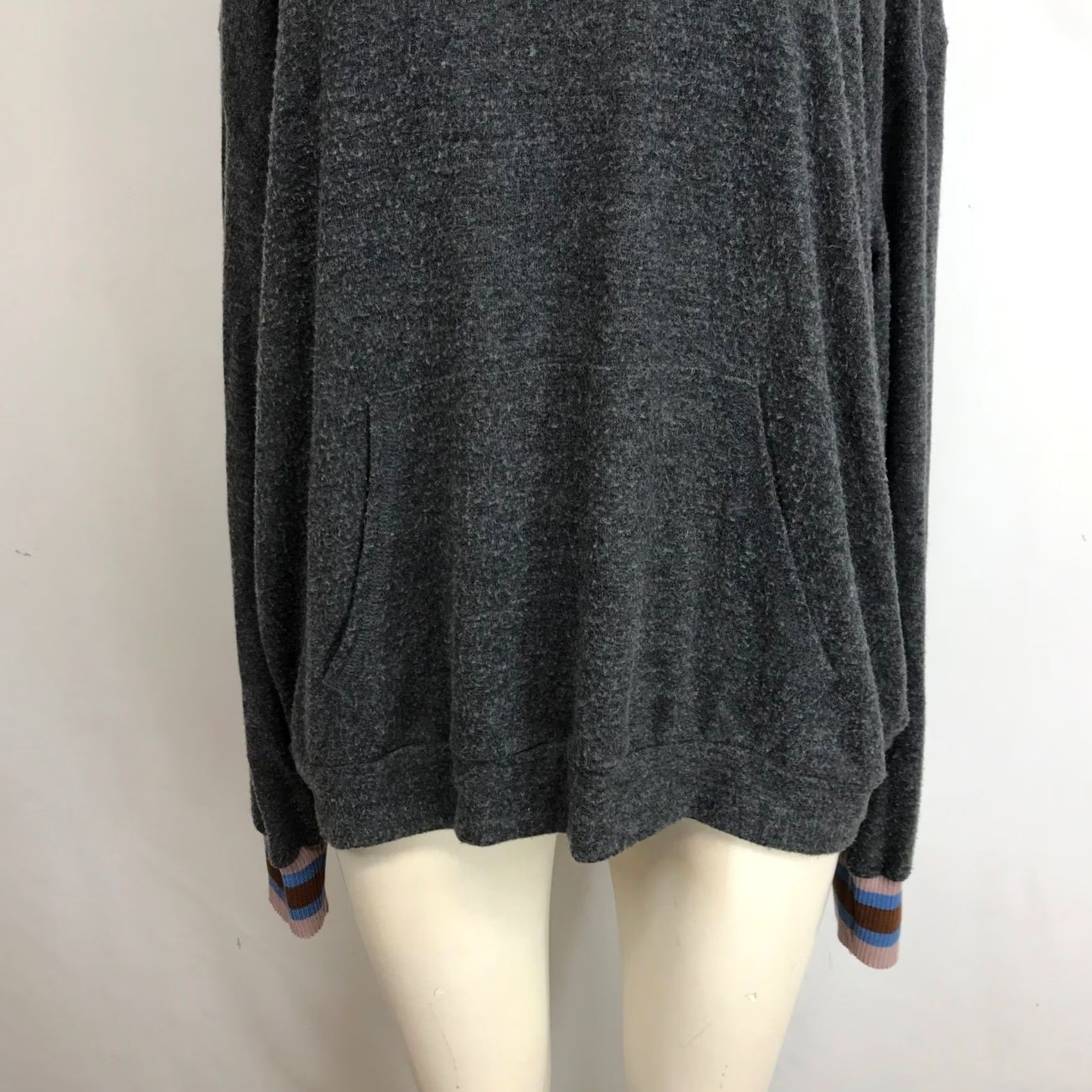 Vintage Project Social T Hoodie Charcoal Grey Cozy Relaxed Fit XL Women Size XL / US 12-14 / IT 48-50 - 3 Thumbnail