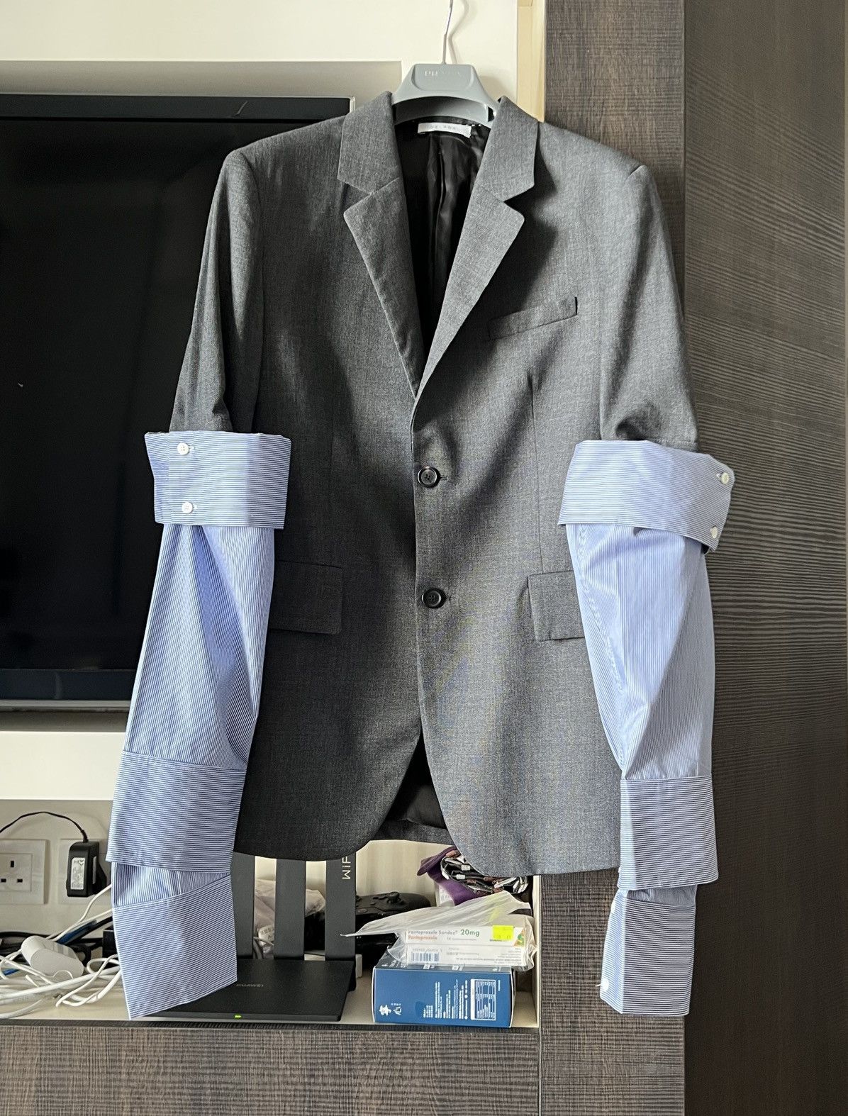 DELADA DELADA Double Sleeve Stripe Grey Blazer Size US L / EU 52-54 / 3 - 1 Thumbnail