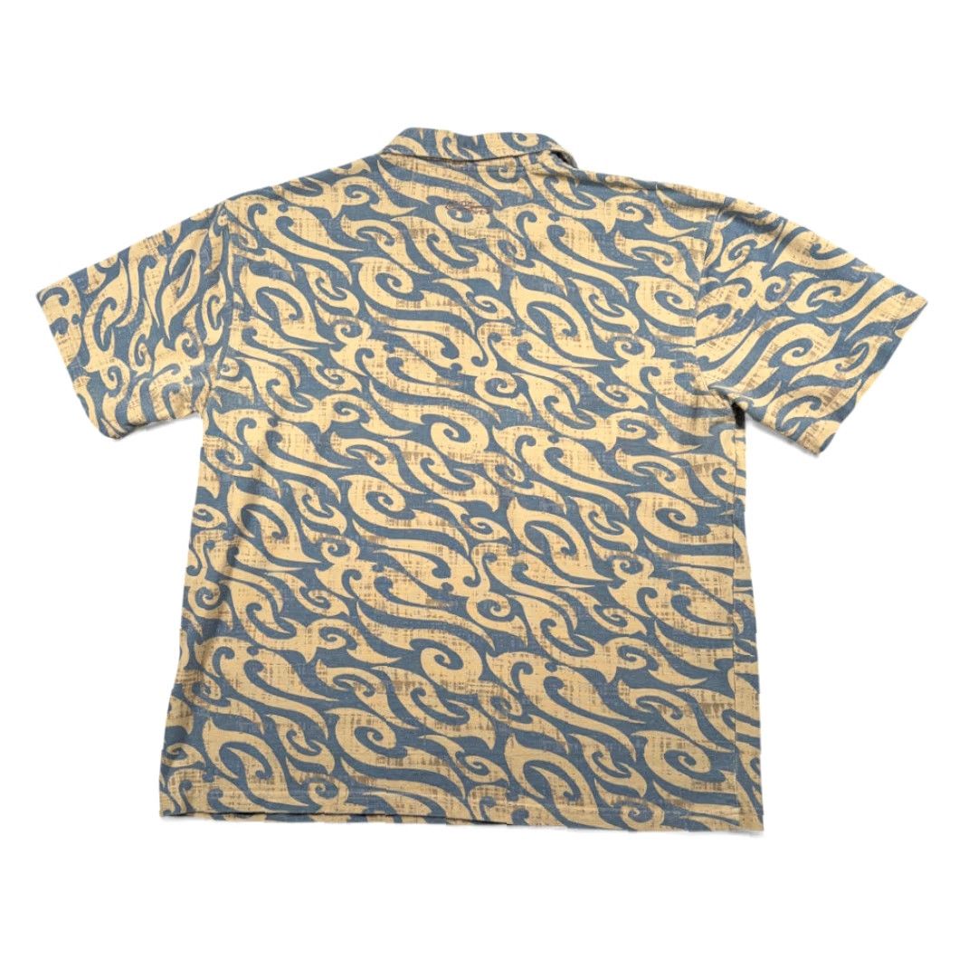 Vintage VINTAGE Crazy Shirts Polo Shirt Mens XL Brown Blue Tribal Wave Hawaiian Aloha Y2K Short Sleeve Cotton Size US L / EU 52-54 / 3 - 3 Thumbnail