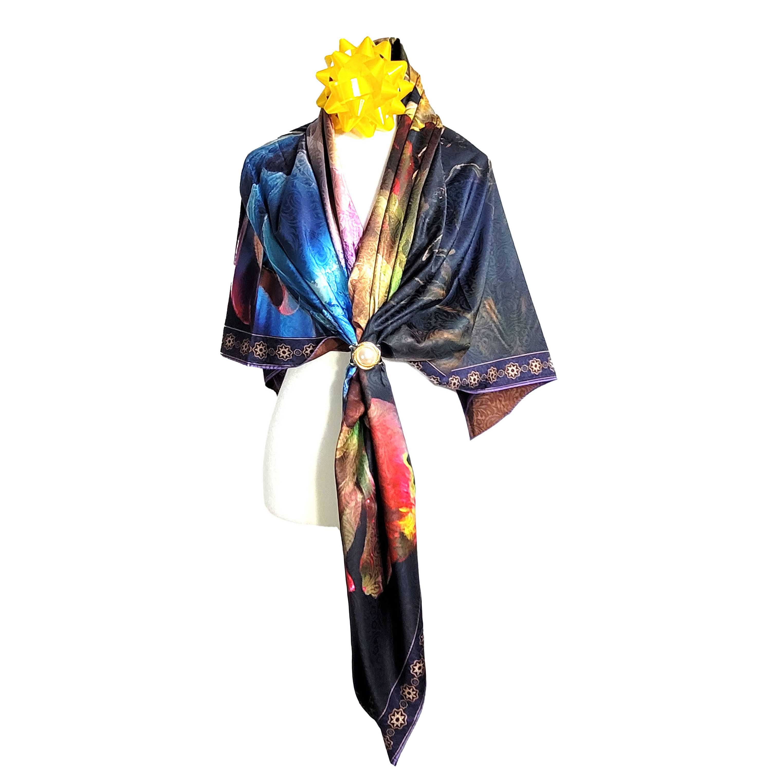 Other NWT Double Sided Silk Scarf 52"x52" Large Square Wrap 3201 Size ONE SIZE - 4 Thumbnail