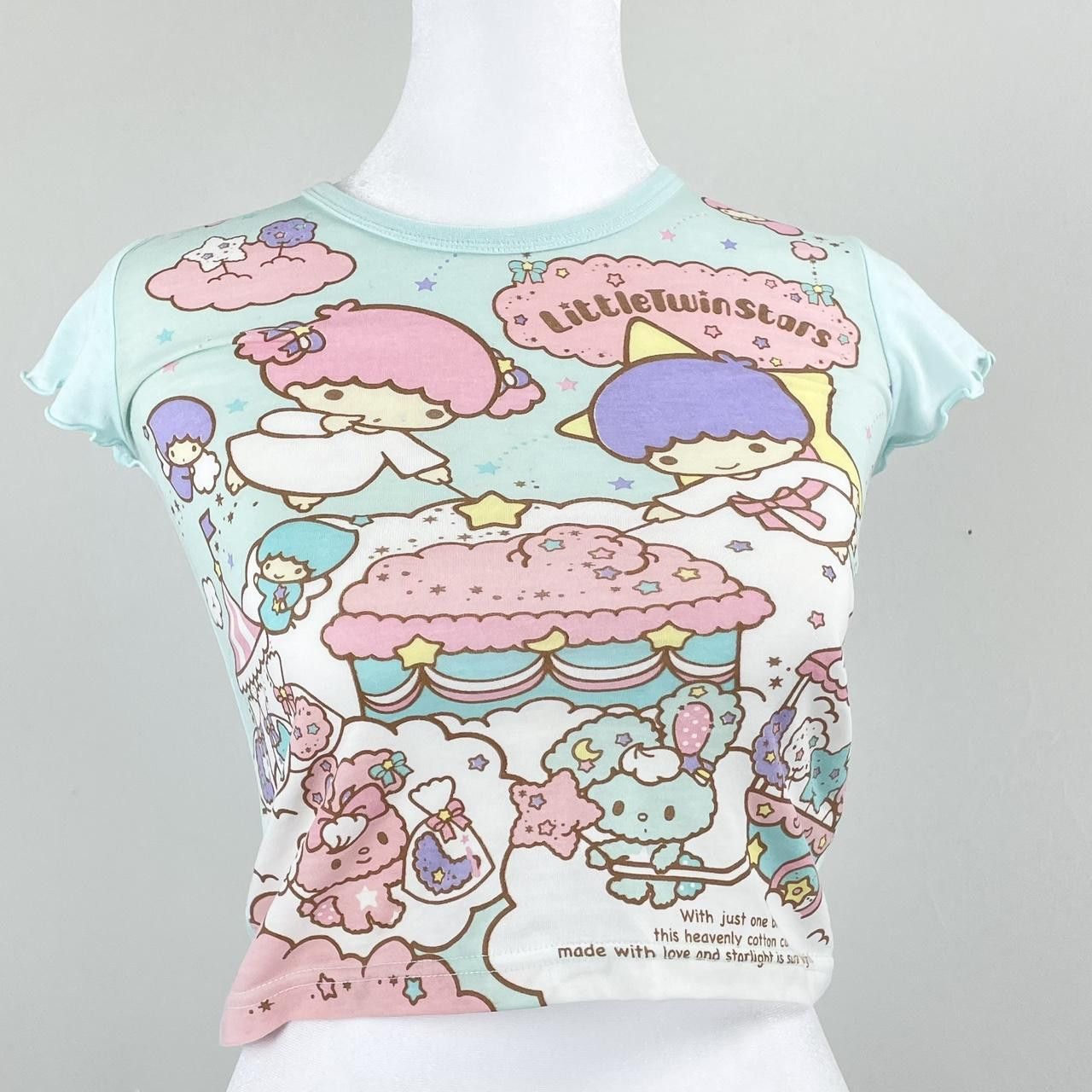 Japanese Brand Sanrio Little Twin Stars Cotton Candy Cute Baby Tee Size XS / US 0-2 / IT 36-38 - 1 Thumbnail