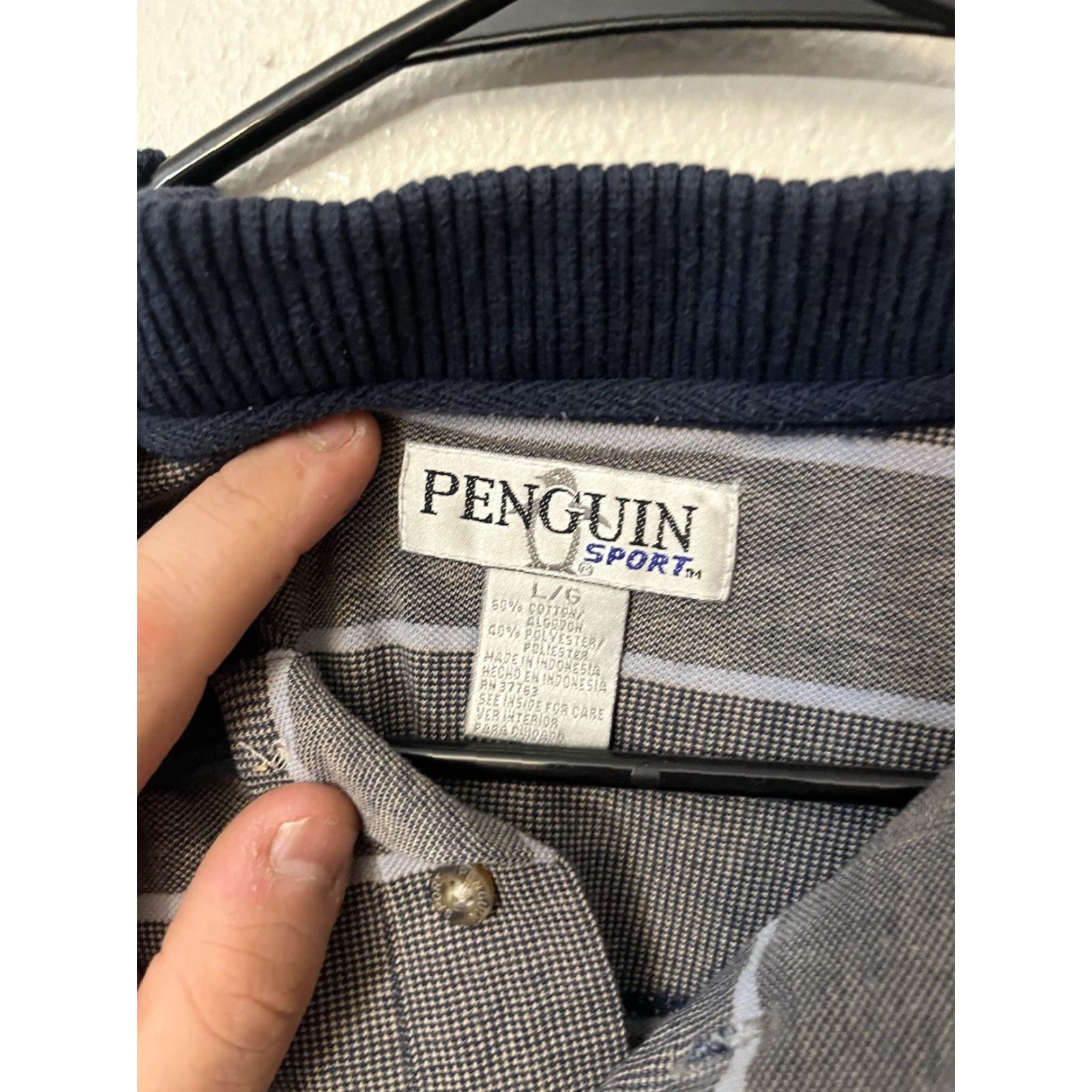Vintage VINTAGE Penguin Sport Polo Shirt Men's Size Large Gray Striped Design Golf Size US L / EU 52-54 / 3 - 3 Thumbnail