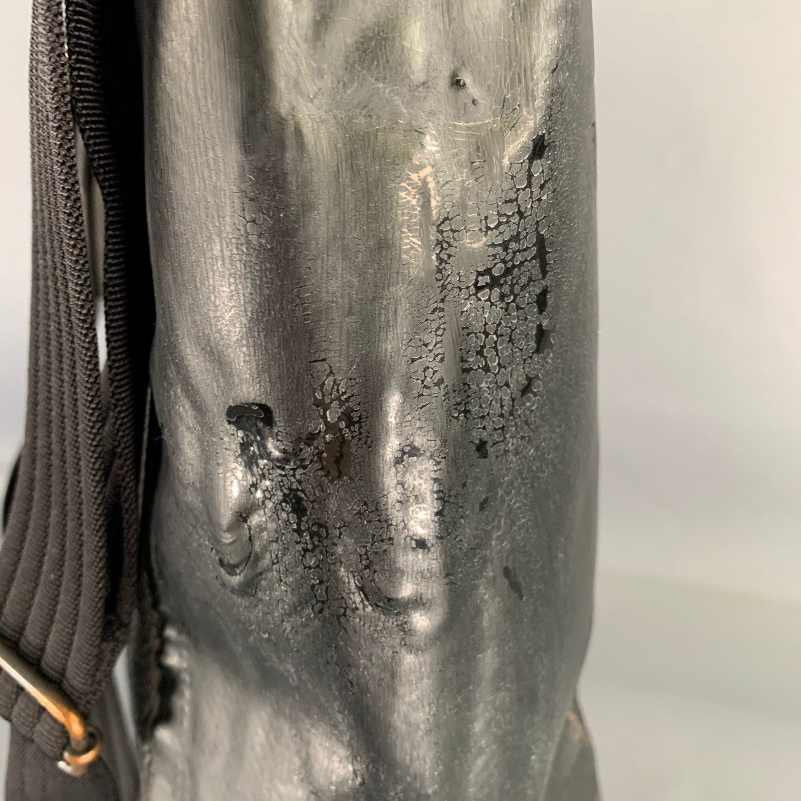 Other OXS Black Solid Leather Cross Body Tote Bag Size ONE SIZE - 10 Thumbnail