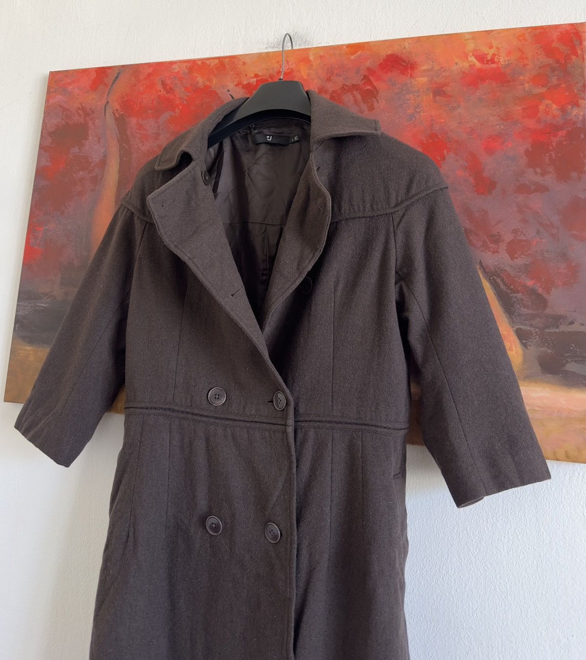 Jil Sander Jil Sender x Uniqlo Wool Brown Short Sleeve Coat Size L Size L / US 10 / IT 46 - 4 Thumbnail