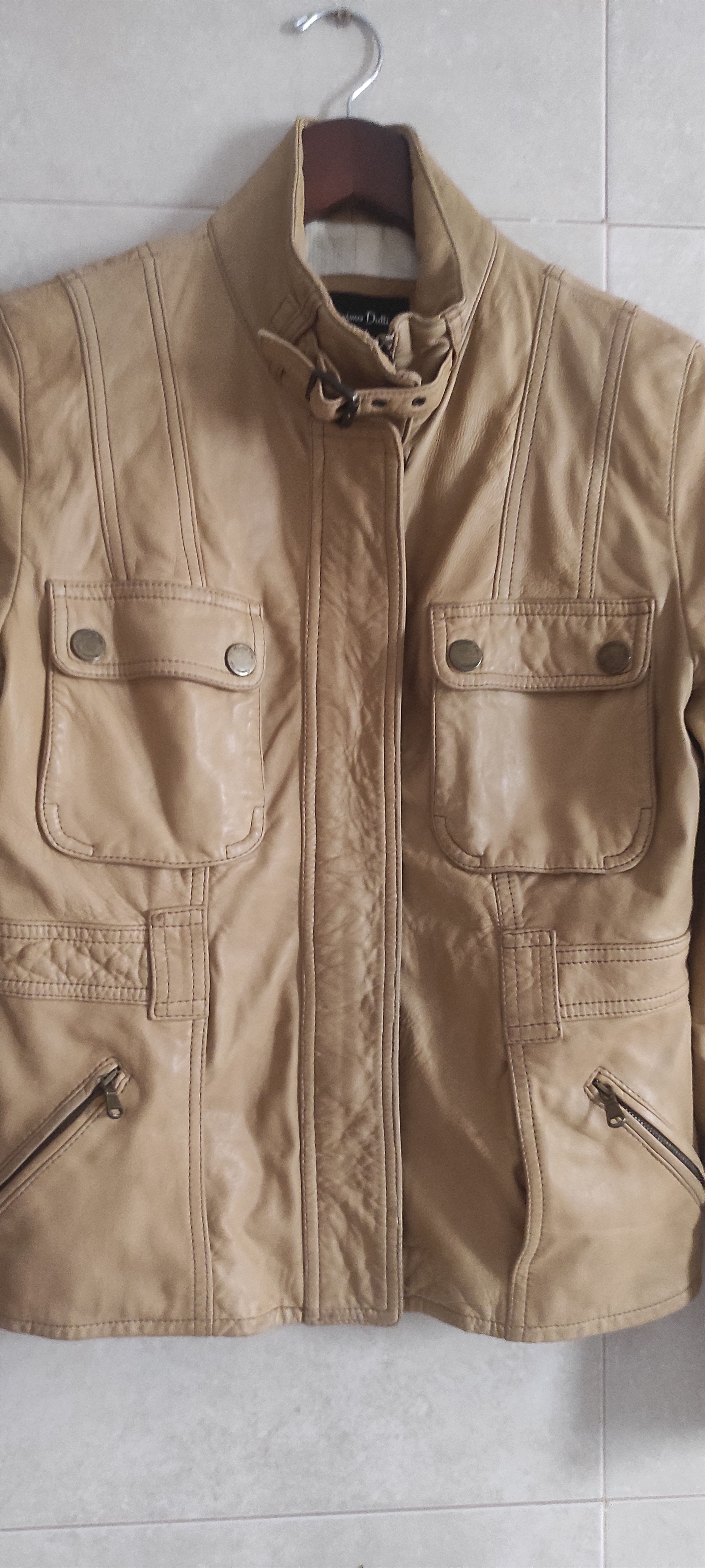 Massimo Dutti Massimo Dutti Sheepskin Soft Leather Tan Moto Jacket Size S / US 4 / IT 40 - 9 Thumbnail