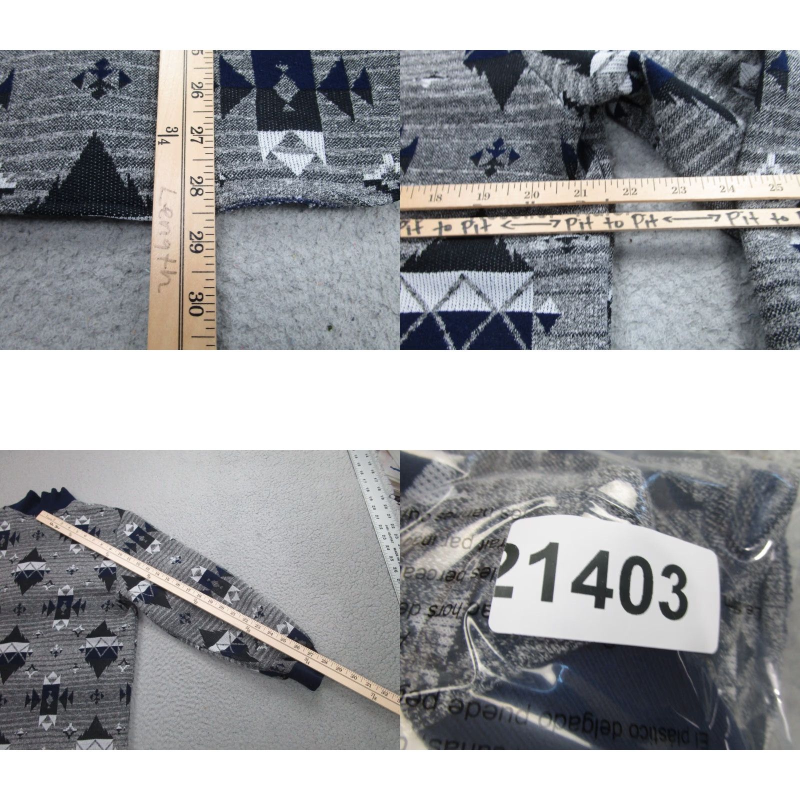 Vintage VINTAGE Cricket Lane Cardigan Sweater Womens M Gray Geometric 90s 80s Knit Crew Neck Button Missing Size M / US 6-8 / IT 42-44 - 8 Thumbnail