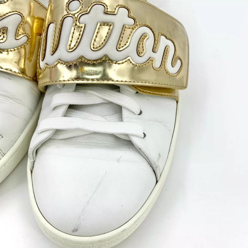 Louis Vuitton Louis Vuitton White Velcro Round Toe Lace Up Board Sneaker Size US 5.5 / IT 35.5 - 8 Thumbnail