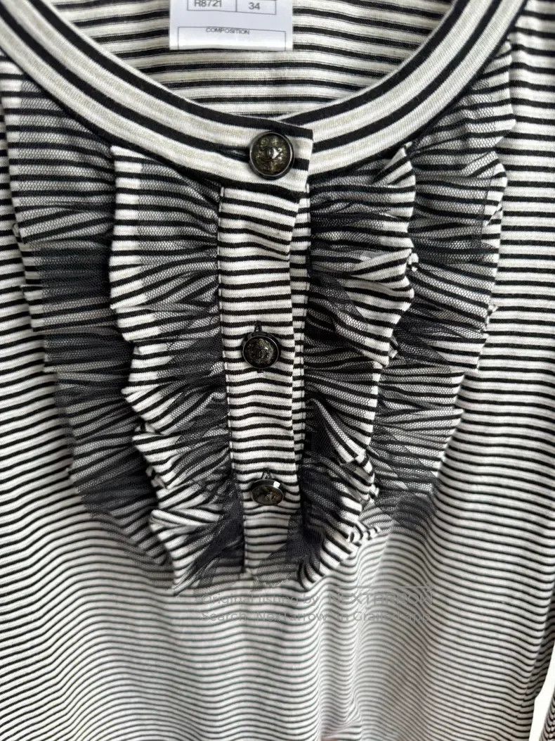 Chanel Chanel Black and white striped long sleeves Size XXS / US 00 / IT 34 - 4 Thumbnail