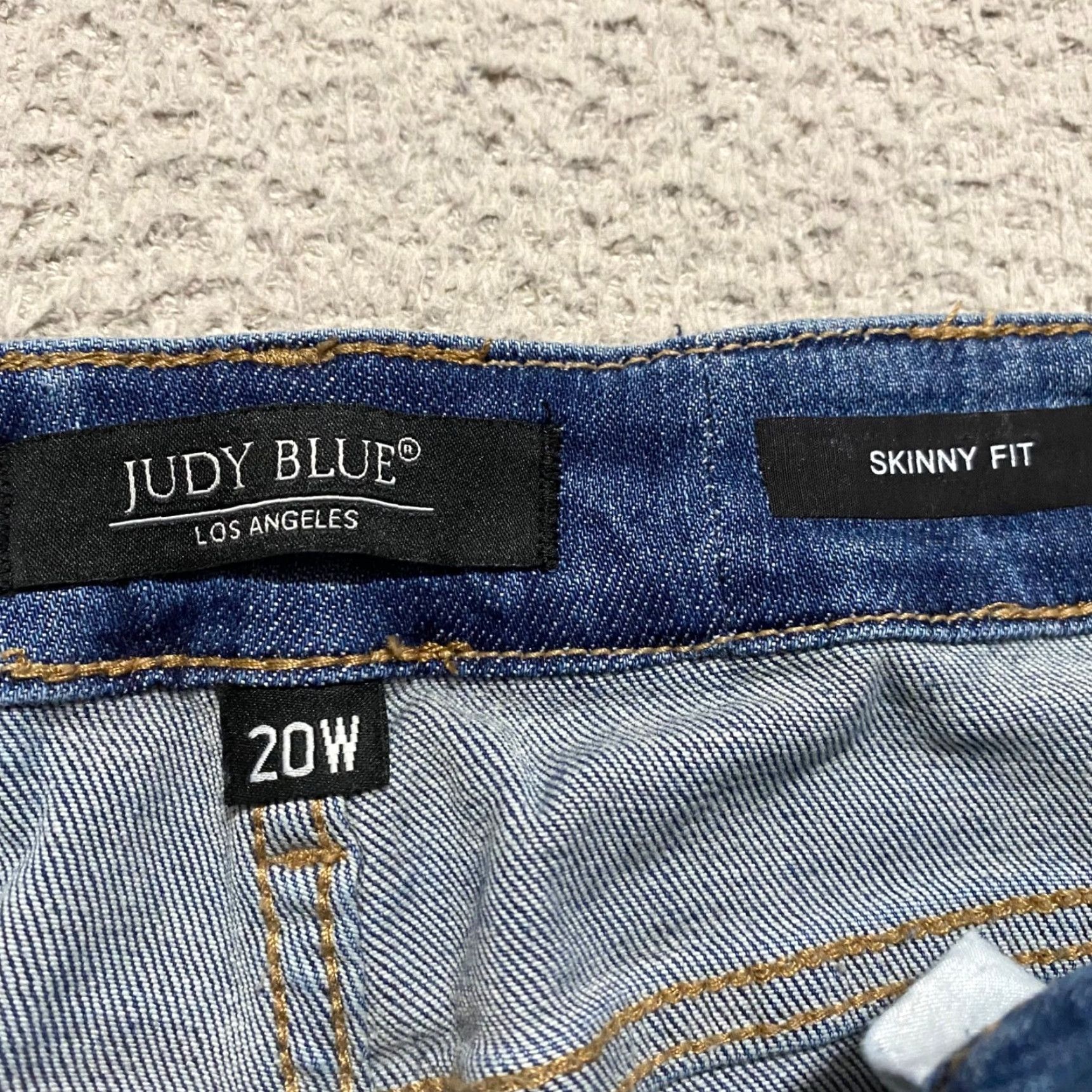 Vintage Judy Blue Jeans Womens 20W High Rise Skinny Denim Distressed 5-Pocket Blue 26in Inseam Plus Size Size 42" / US 20 - 3 Thumbnail