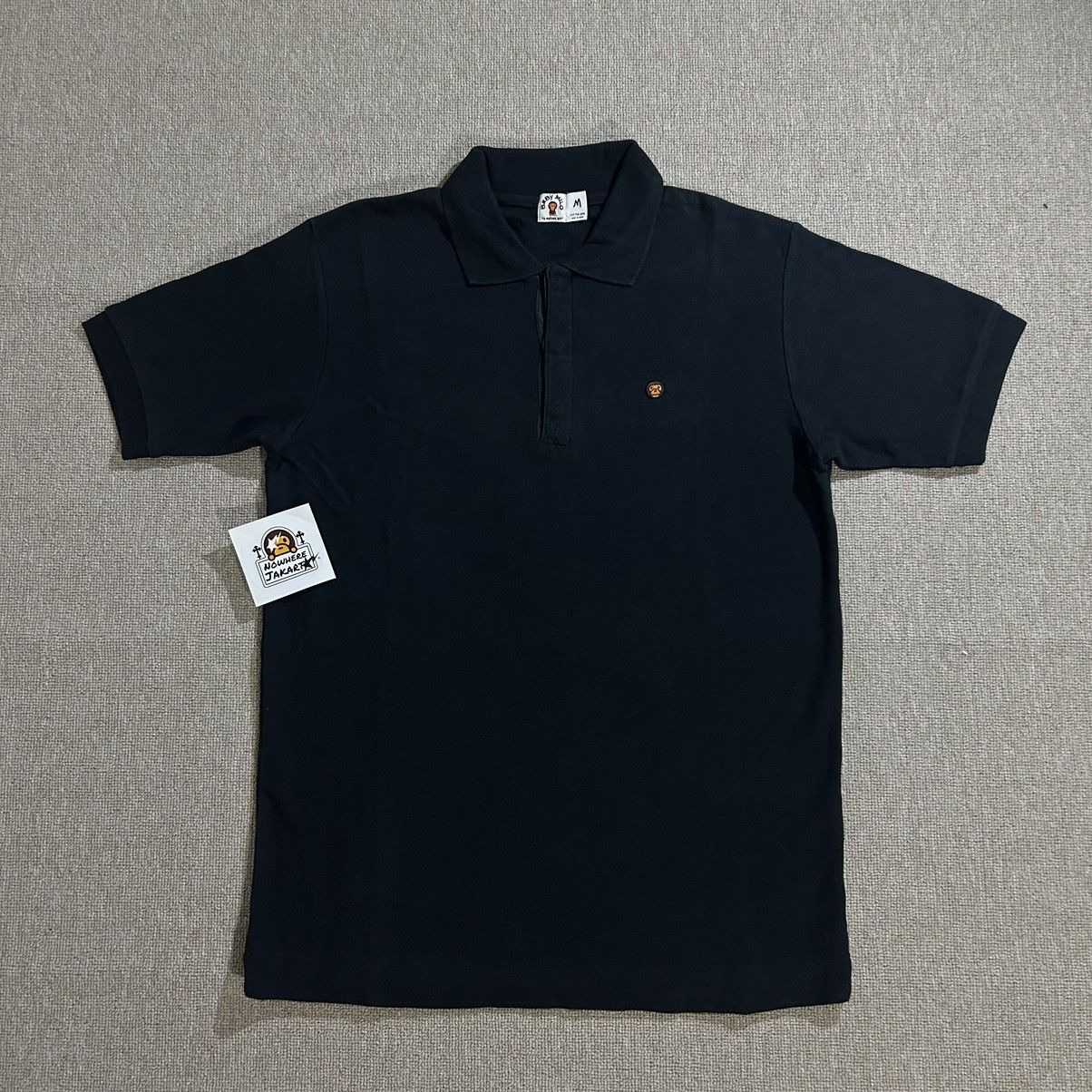 image of Bape Baby Milo One Point Polo in Black, Men's (Size Medium)