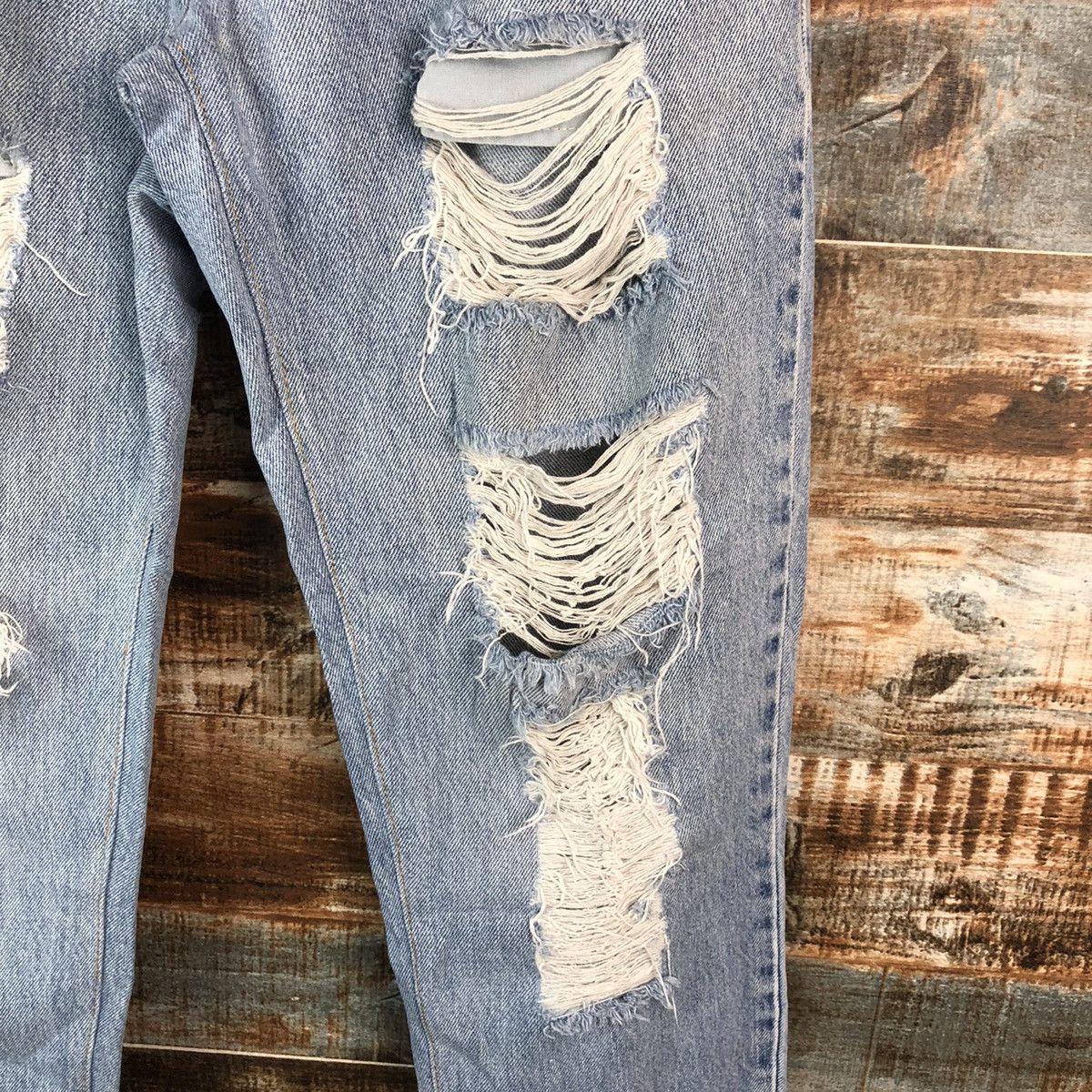 Levi's DL Levis 560 Blue Distressed Denim Pants #C142 Size US 30 / EU 46 - 10 Thumbnail