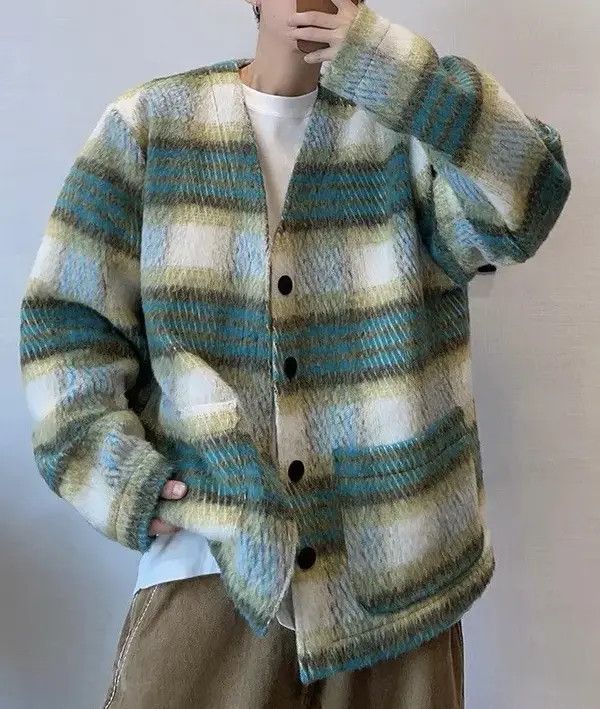 Japanese Brand Kurusu x Rena Outdoor retro fluffy plaid fashion jacket Size US L / EU 52-54 / 3 - 1 Thumbnail