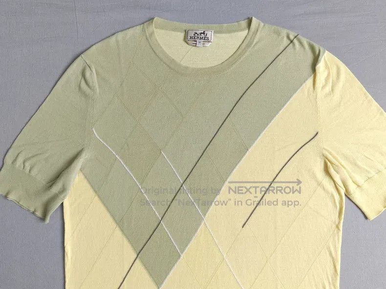 Hermes Hermes Knit short-sleeved t-shirt, light yellow, 100% Sea Size US M / EU 48-50 / 2 - 2 Thumbnail