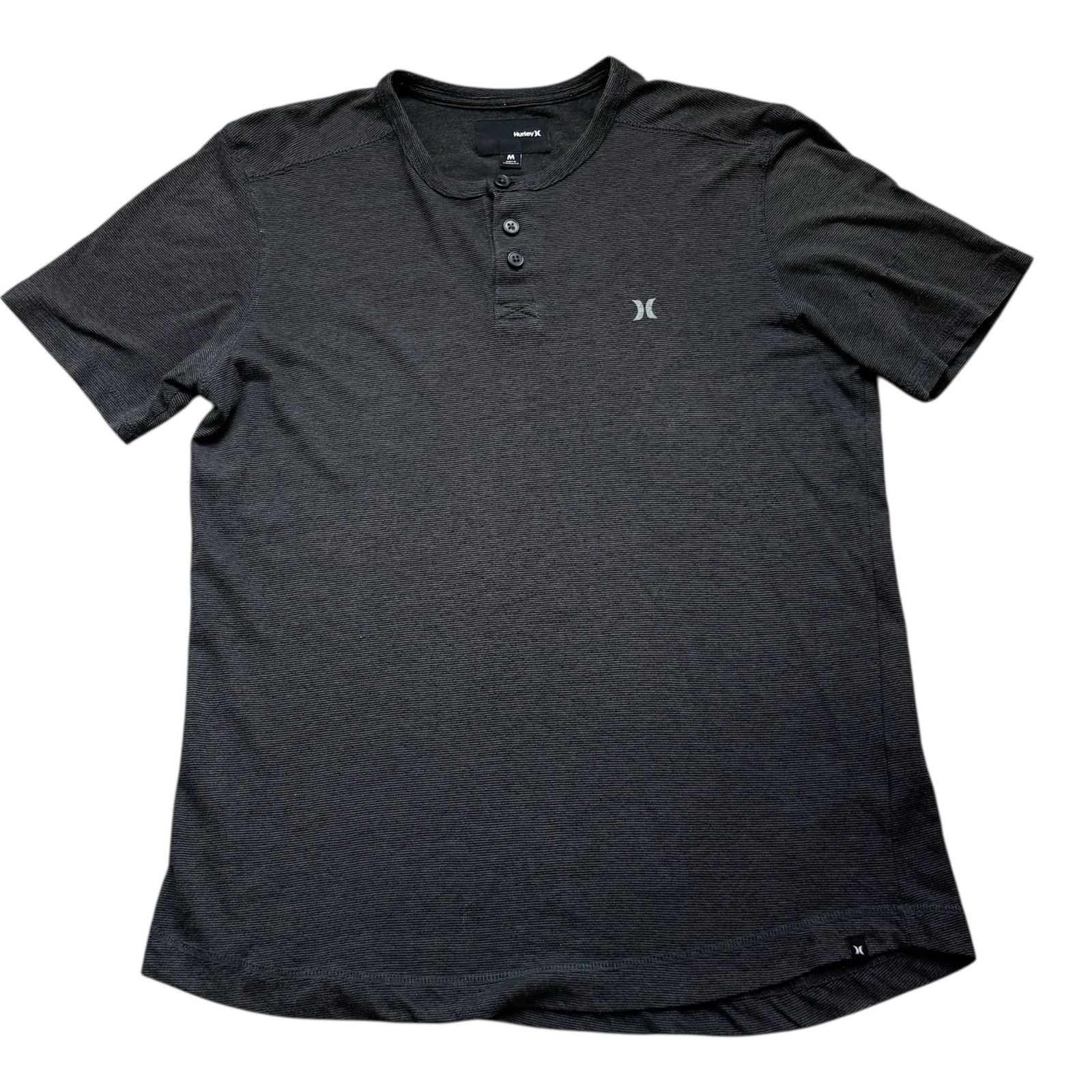 Hurley Hurley Black Pinstripe Short Sleeve Henley Pullover Shirt Size US M / EU 48-50 / 2 - 1 Thumbnail