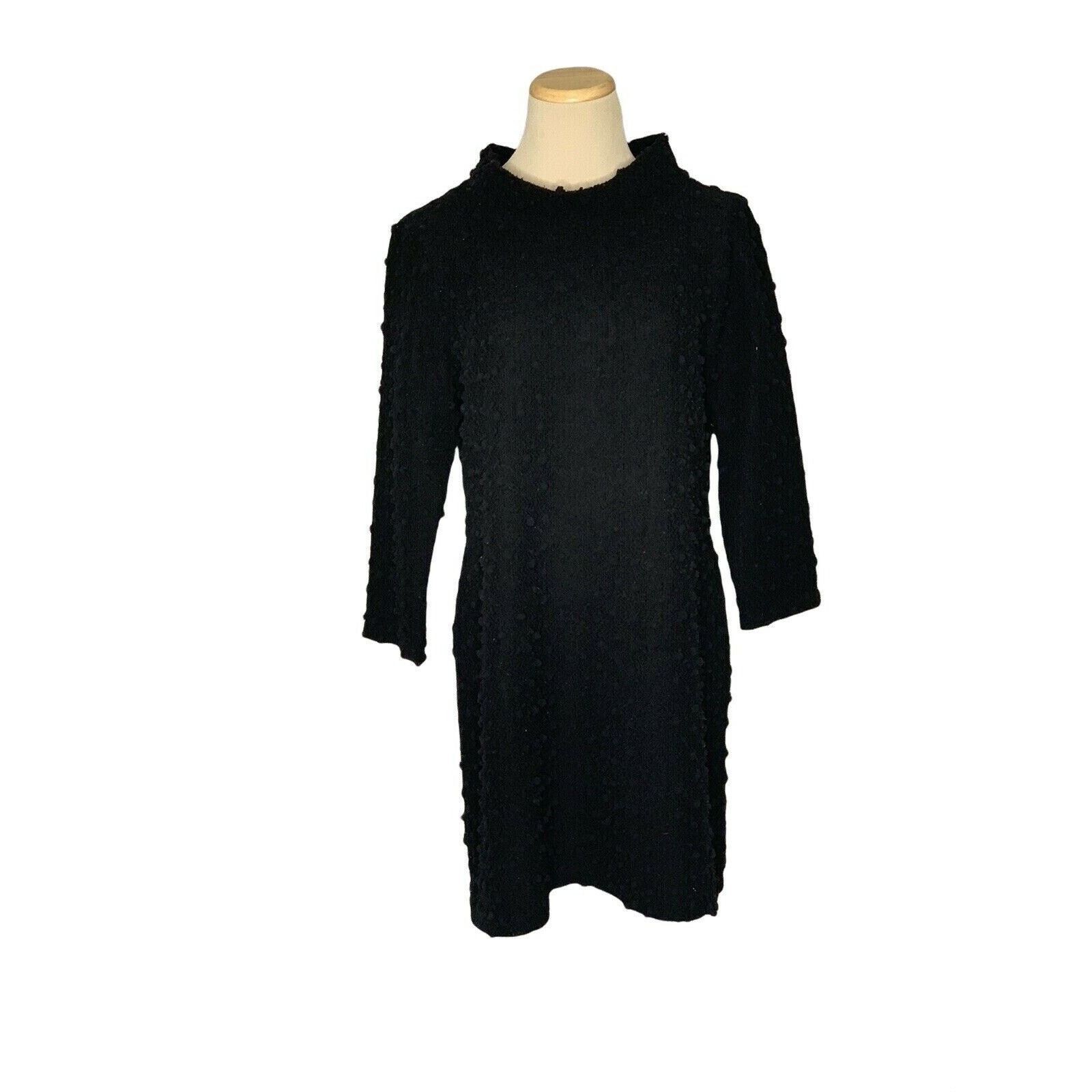 Anthropologie Uncle Frank Black High Neck Pom Pom Sweater Mini Dress M Size M / US 6-8 / IT 42-44 - 5 Thumbnail
